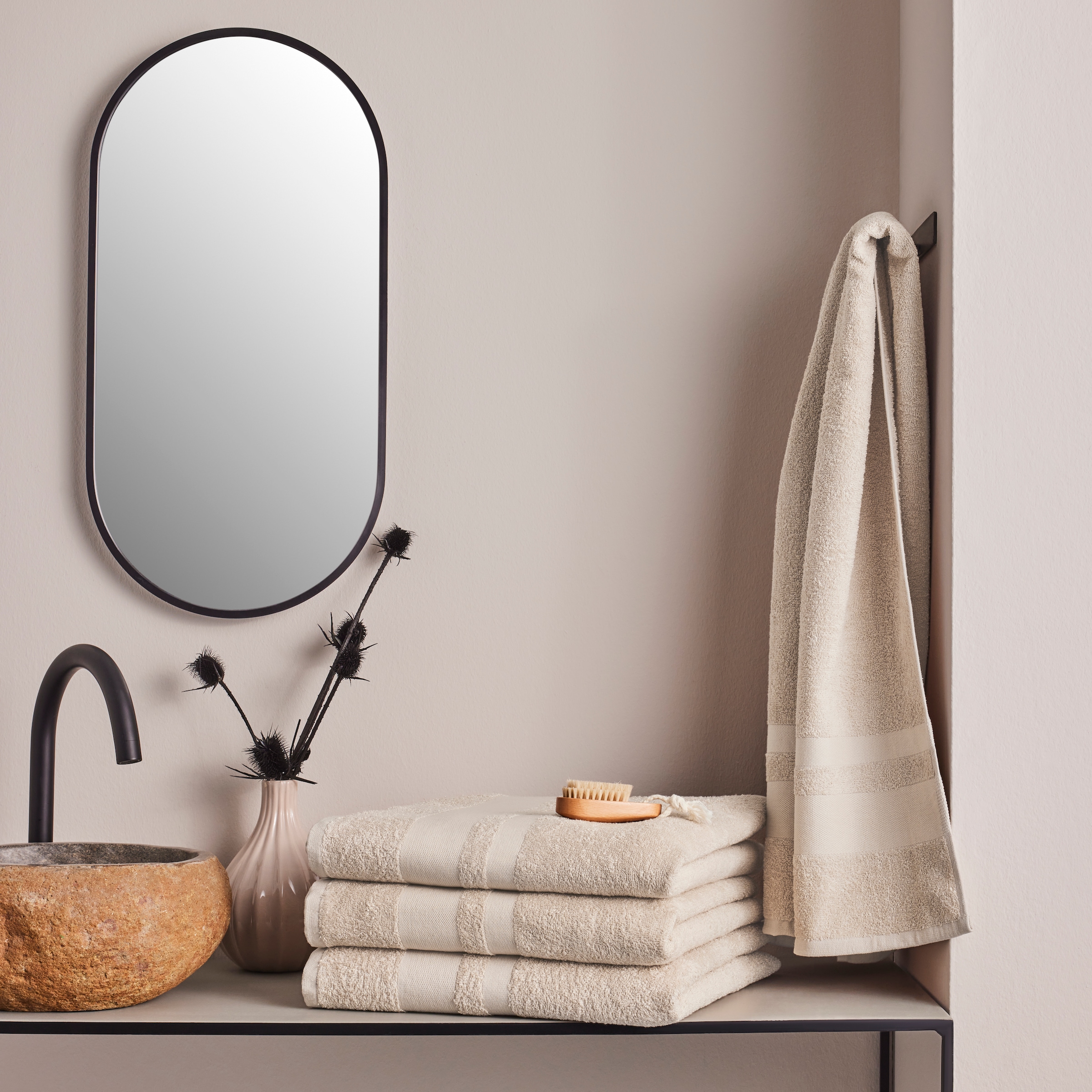 my home Duschtücher »Vanessa, als Set und Serie erhältlich, 4 Duschtücher, 70x140cm« Handtücher mit Bordüre, 100% Baumwolle, einfarbig, weich