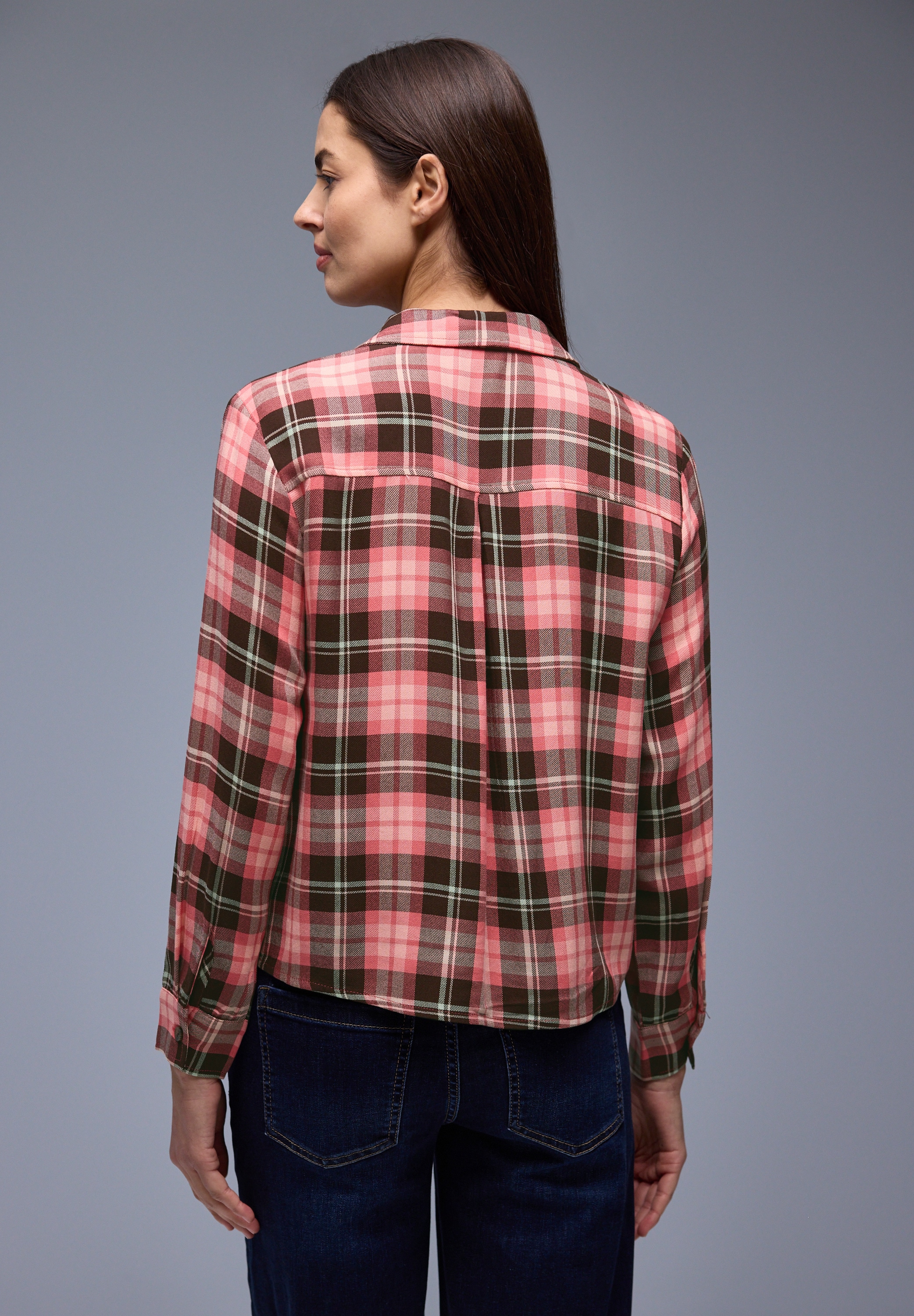 STREET ONE Blouse à manches longues in Karo-Optik und als Viskose