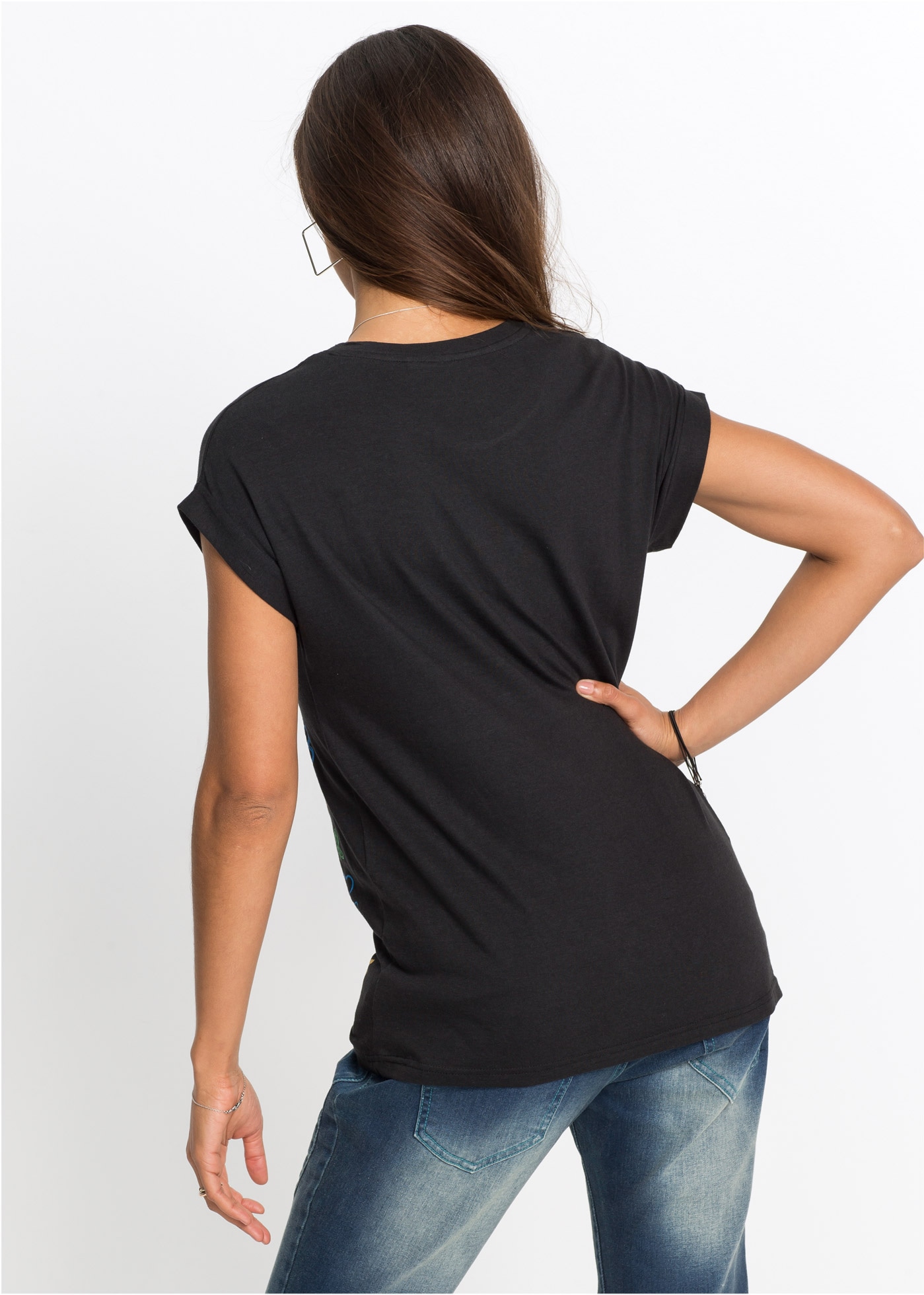bonprix T-shirt »T-Shirt bedruckt« leicht taillierter Schnitt, Regular fit, mit witzigem Frontdruck