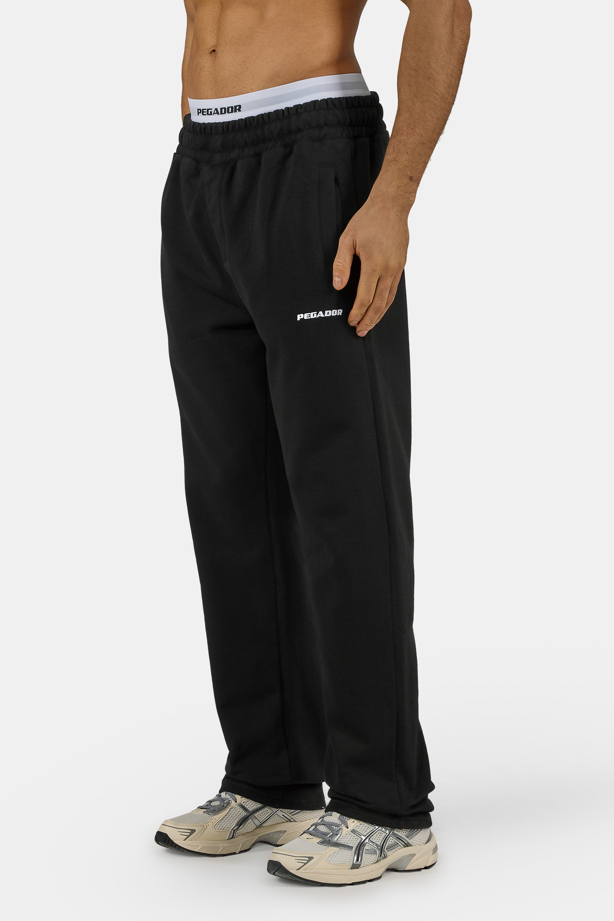 PEGADOR Pantalon sweat »Logo Wide Sweat Pants«  mélange de coton, ample