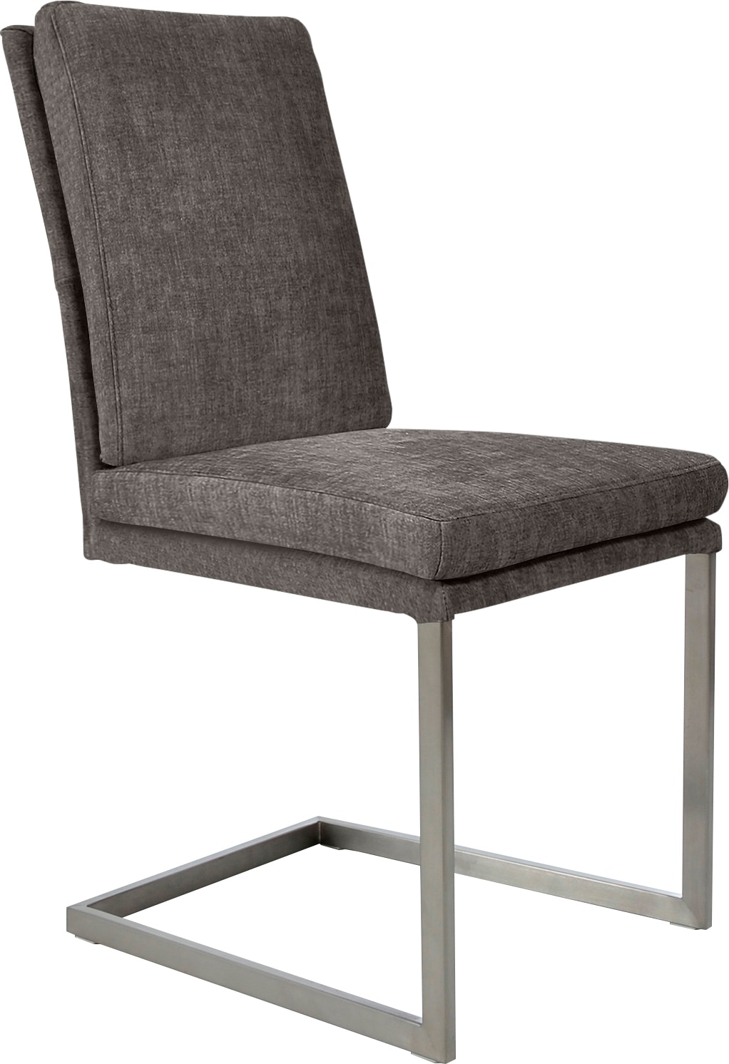 K+W Komfort & Wohnen Chaise de salle à manger »Freischwinger, Lederstuhl« () tube vertical stable, piètement aspect inox ou noir