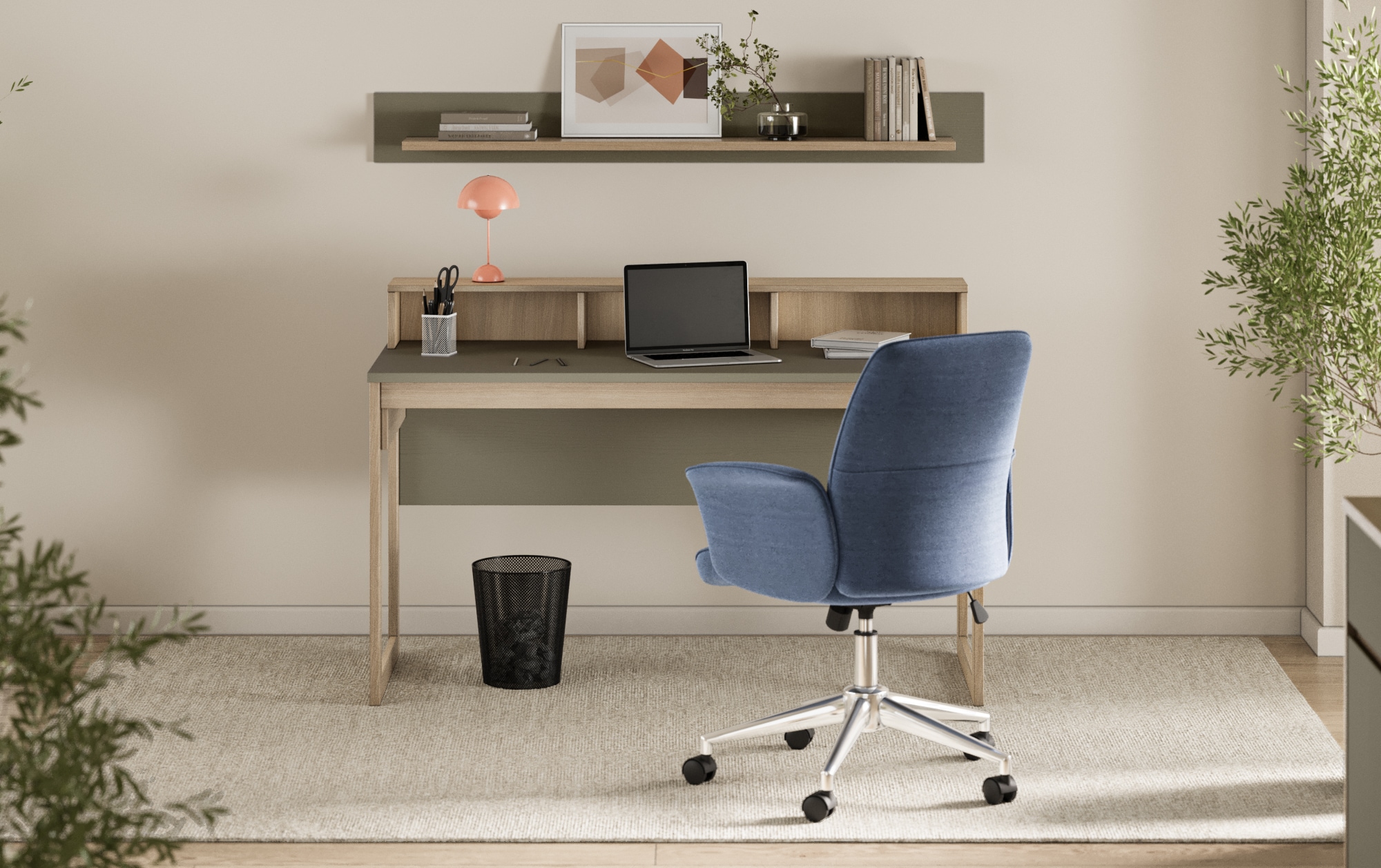 Home affaire Ensemble de meubles de bureau »Stranda im Scandi-Style, Home Office, Büro in zwei Farben verfügbar« 2 cuis tlg. comprend bureau et étagère murale