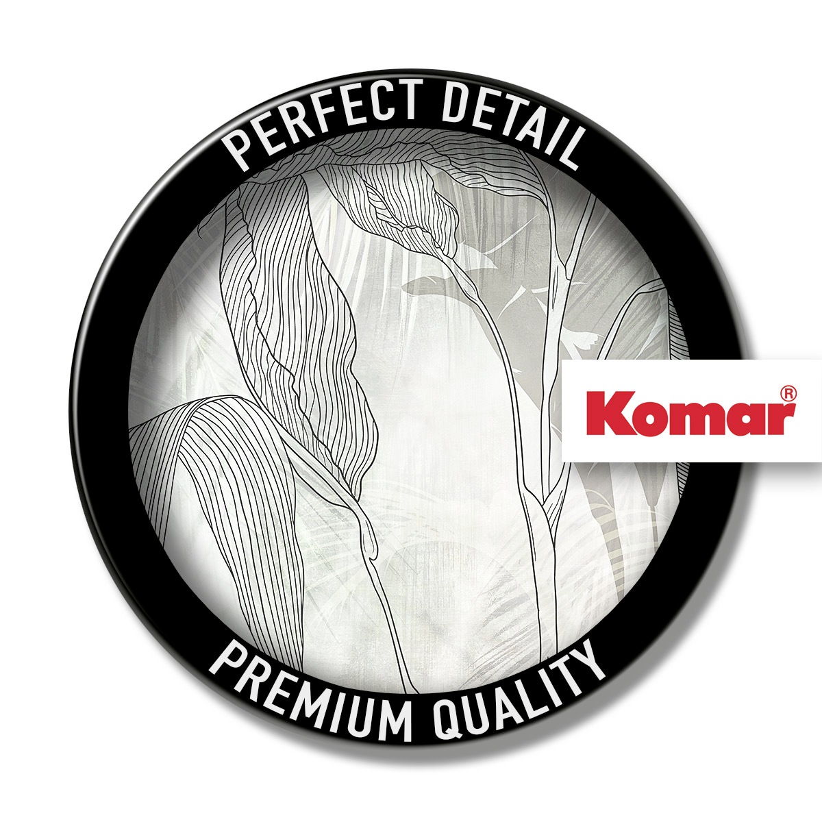 Komar Fototapete »Digitaldruck Vlies -  Linierte Lilien - Grösse 400 x 250 cm« bedruckt | floral | geblümt | gemustert | tropisch glatt Wohnzimmer, Schlafzimmer