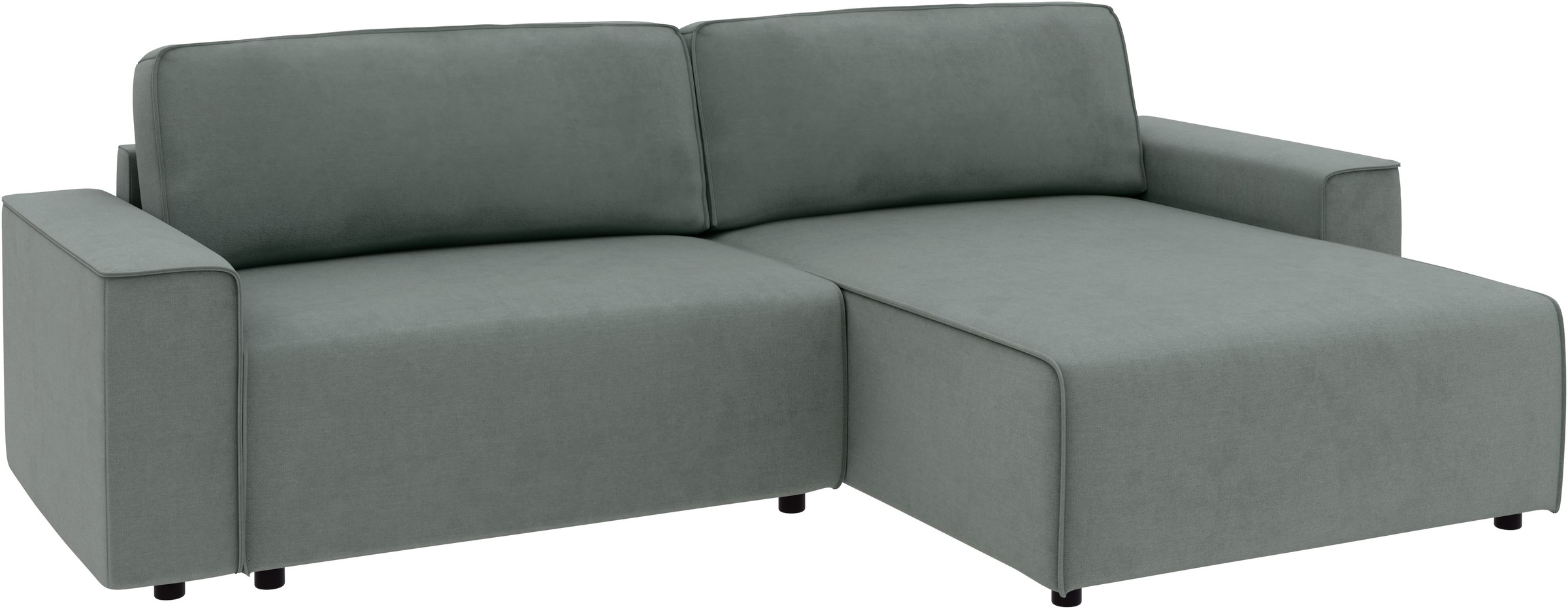 Home affaire Canapé d'angle »Chance, Recamiere beidseitig montierbar, Schlaffunktion, Breite 265 cm« en structure fine LINO, avec fonction couchage et coffre de lit