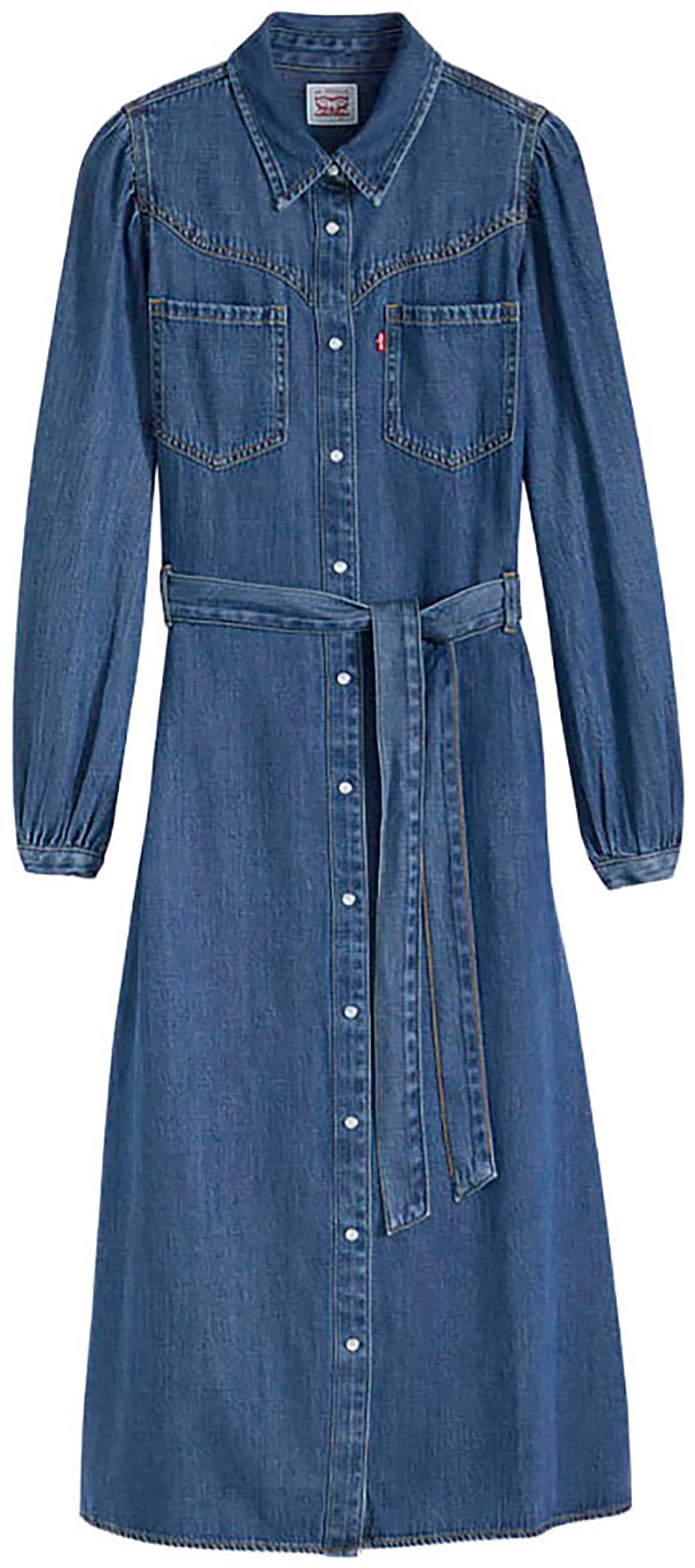 Levi's® Robe en jean »JOURNEY LS MAXI DRESS« Poches pour les mains avec ceinture à nouer