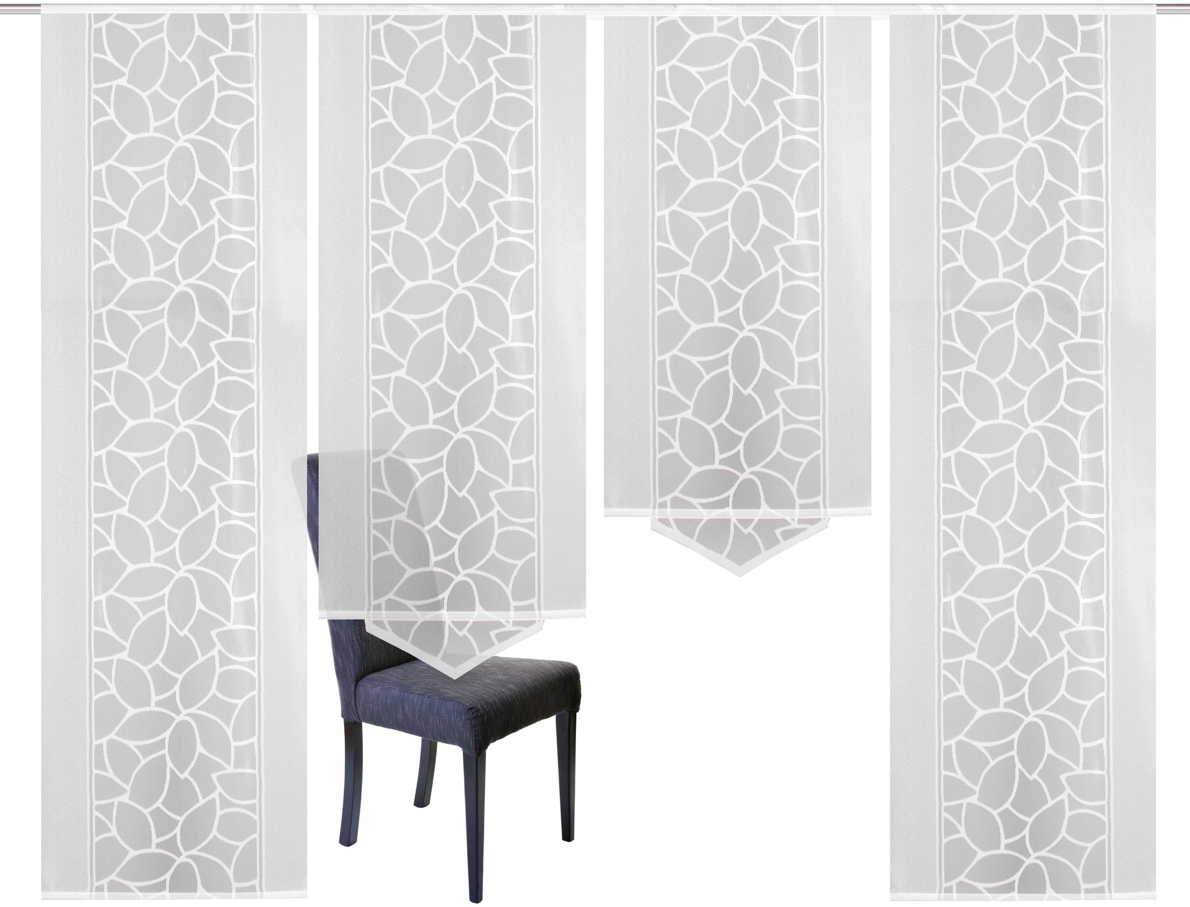 HOME WOHNIDEEN Rideau coulissant »JENNA« Velcro 4 cuis tlg. Schiebevorhang Jacquard Set