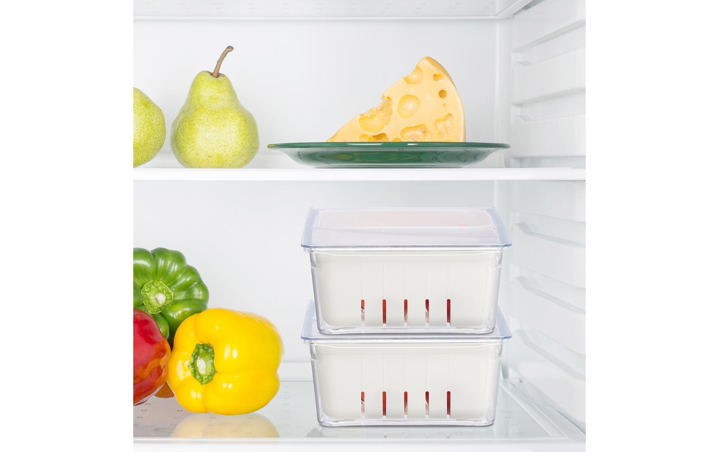 relaxdays Organizer »800 g, 3 Stück, Transparent/Weiss«