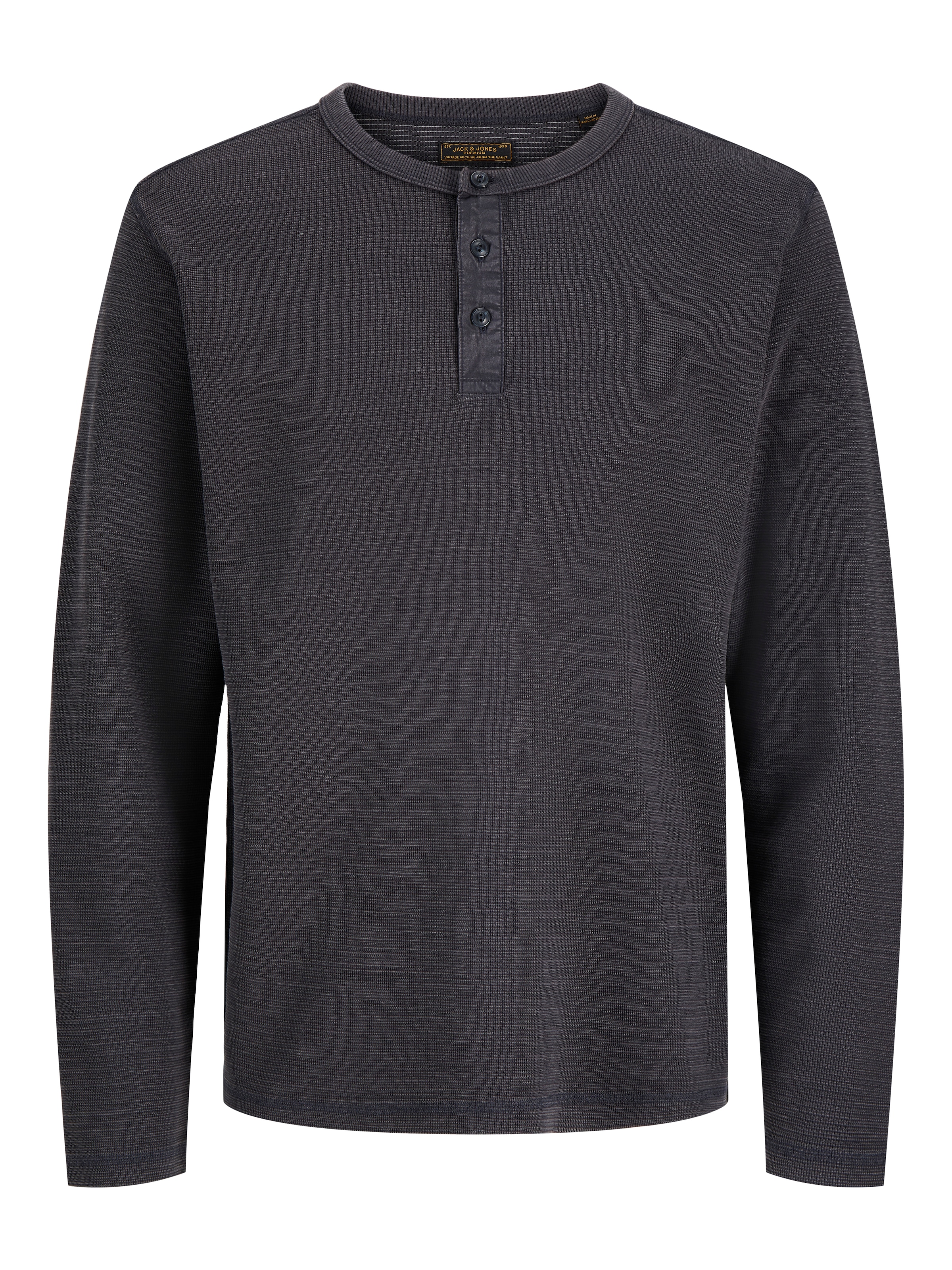 Jack & Jones PlusSize T-shirt à manches longues »JPRBLUAARON LS HENLEY TEE PLS« mélange coton, coupe régulière
