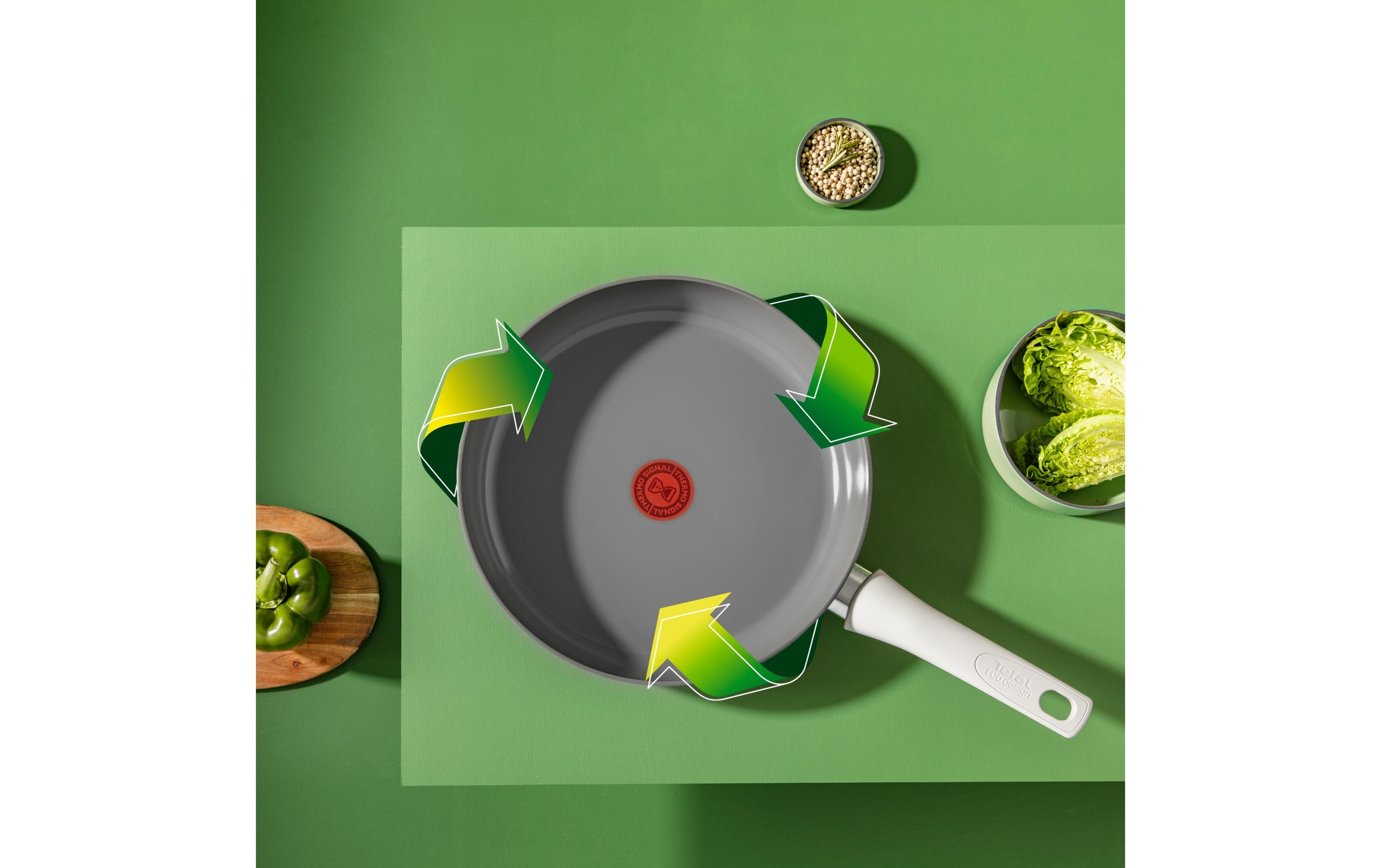Tefal Bratpfanne »Renew On 24 / 28 cm« Aluminium 1x Bratpfanne 24 cm, 1x Bratpfanne 28 cm, 2 tlg. Bratpfannenset aus recyceltem Aluminium mit Keramikbeschichtung