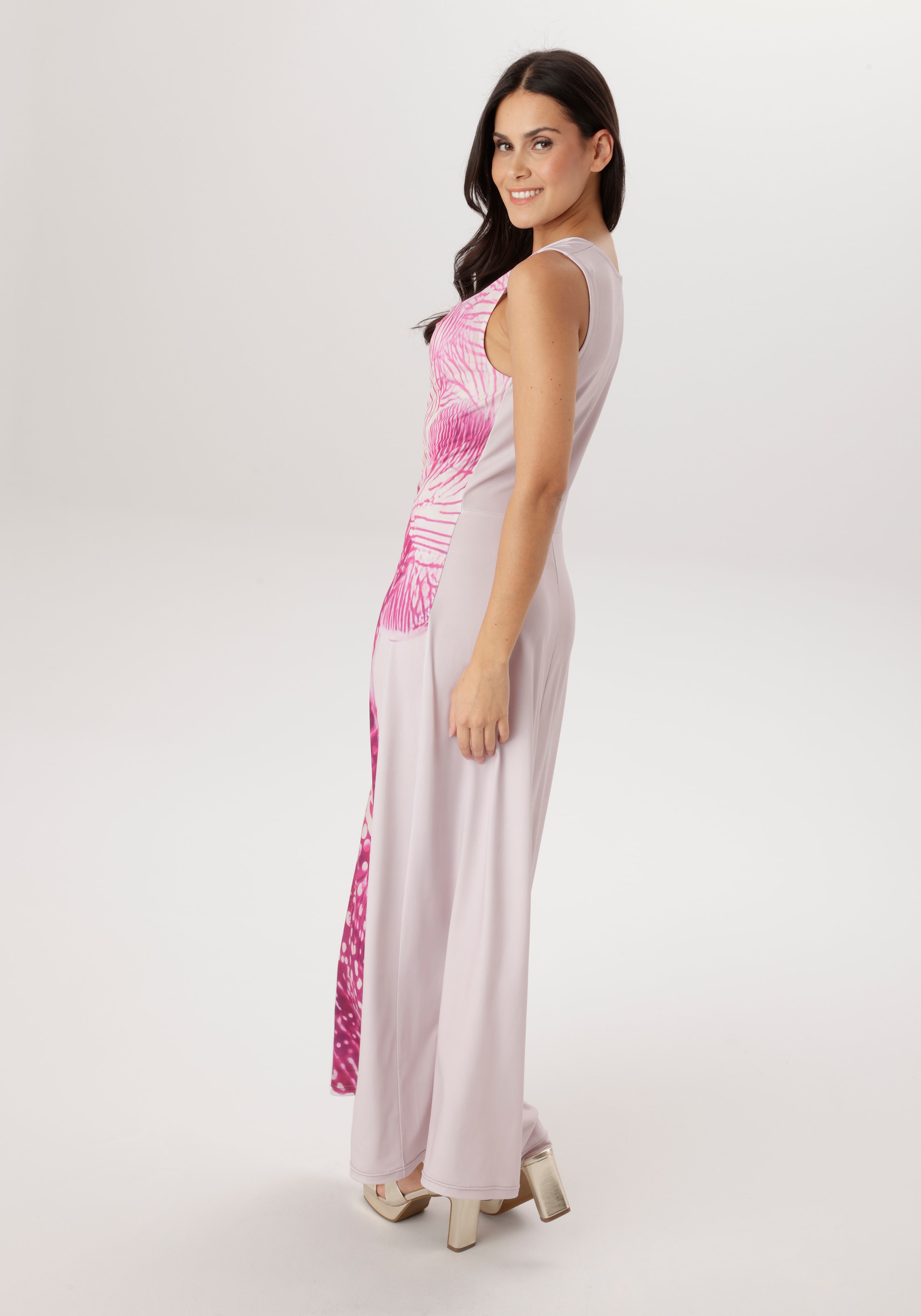 Aniston SELECTED Maxi robe vorne mit diagonal verlaufenden Blütenprint - NEUE KOLLEKTION