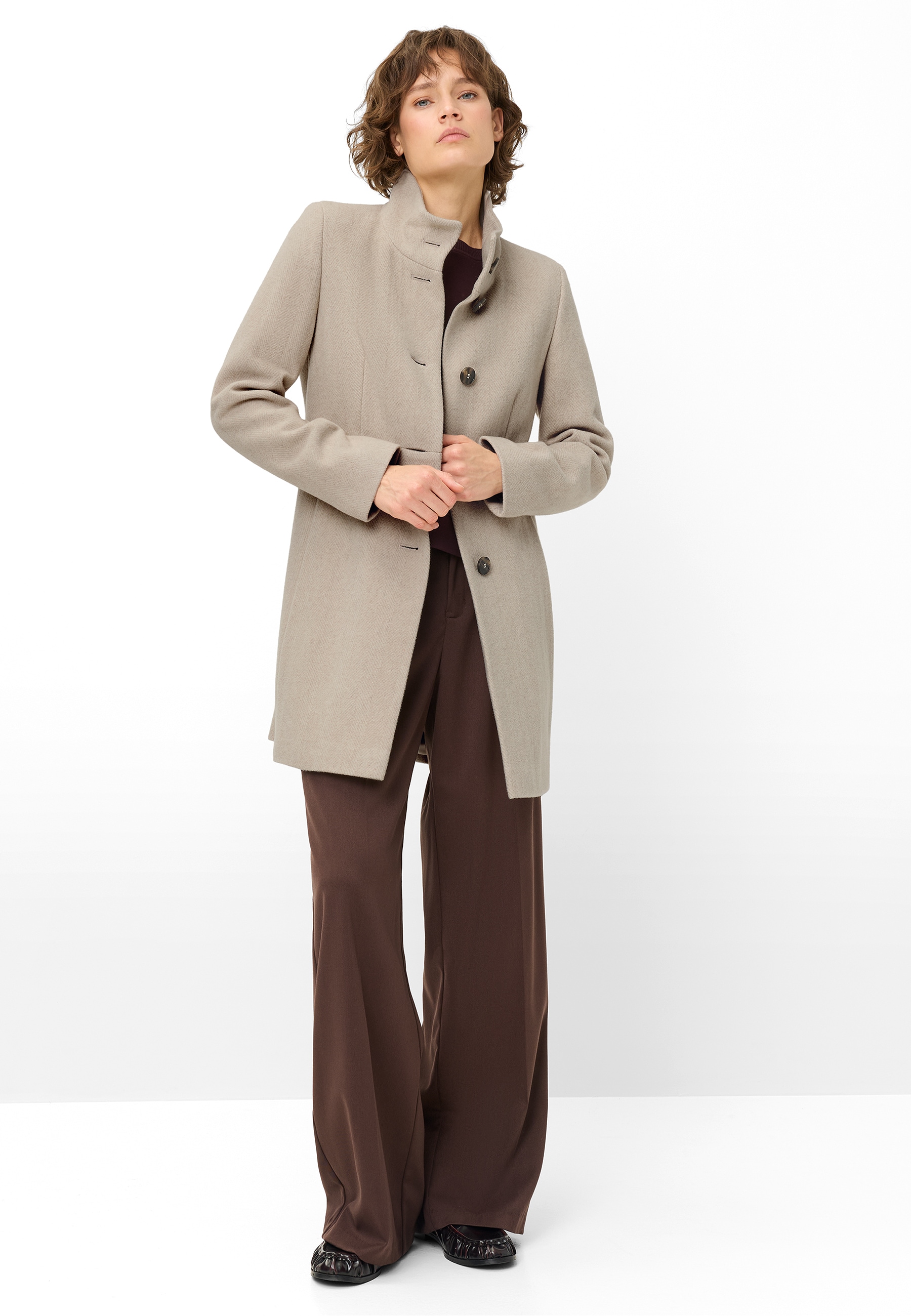 Fuchs Schmitt Manteau court en mélange de laine, col montant