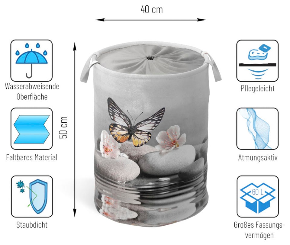 Sanilo Wäschekorb »Vanesa« kräftige Farben, samtweiche Oberfläche, mit Deckel