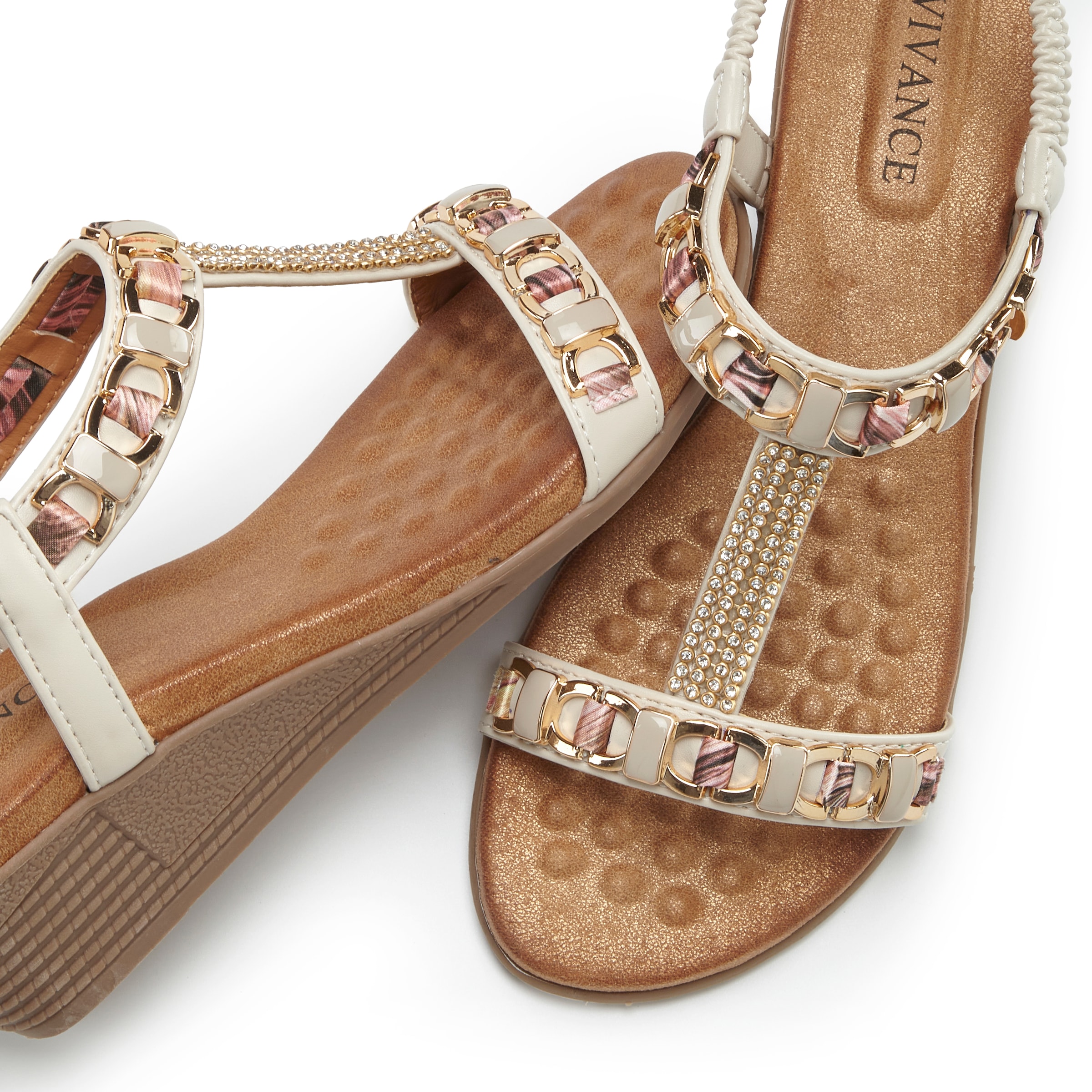 Vivance Sandalette »Sommerschuh, offener Schuh, Sandale, Keilsandalette,«  mit elastischen Riemchen und Keilabsatz