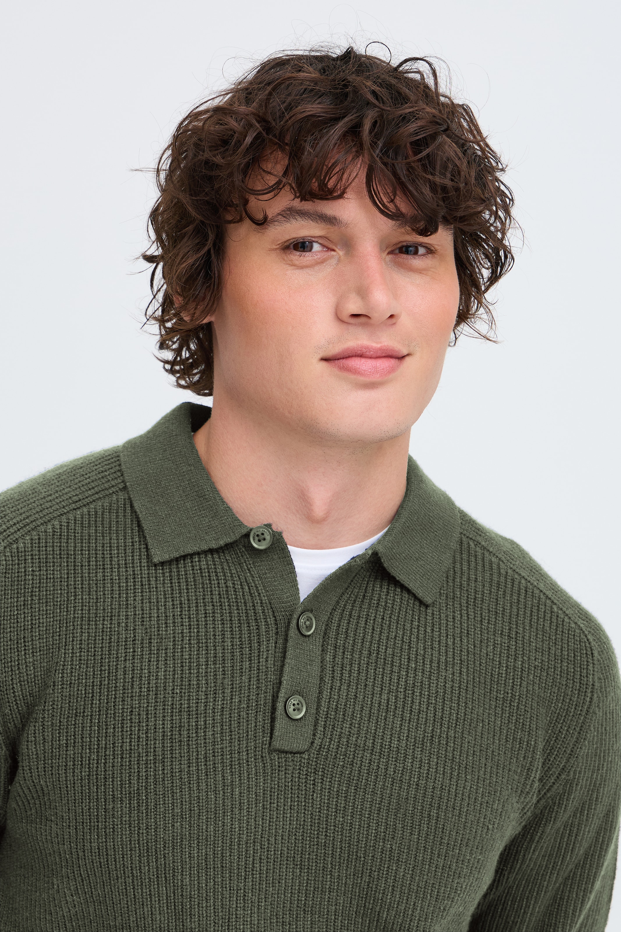 Blend Pull à col rond »BHBOS KNIT POLO« mélange de matériaux, coupe régulière
