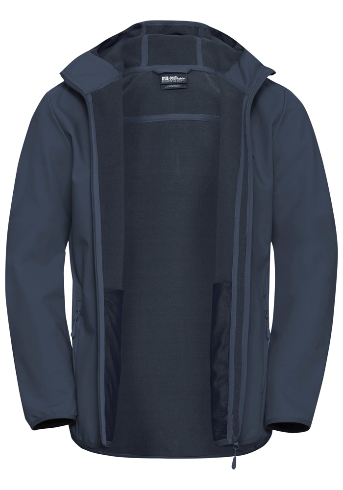 Jack Wolfskin Veste softshell »BORNBERG HOODY M« avec capuche avec capuche, coupe-vent, déperlant, respirant