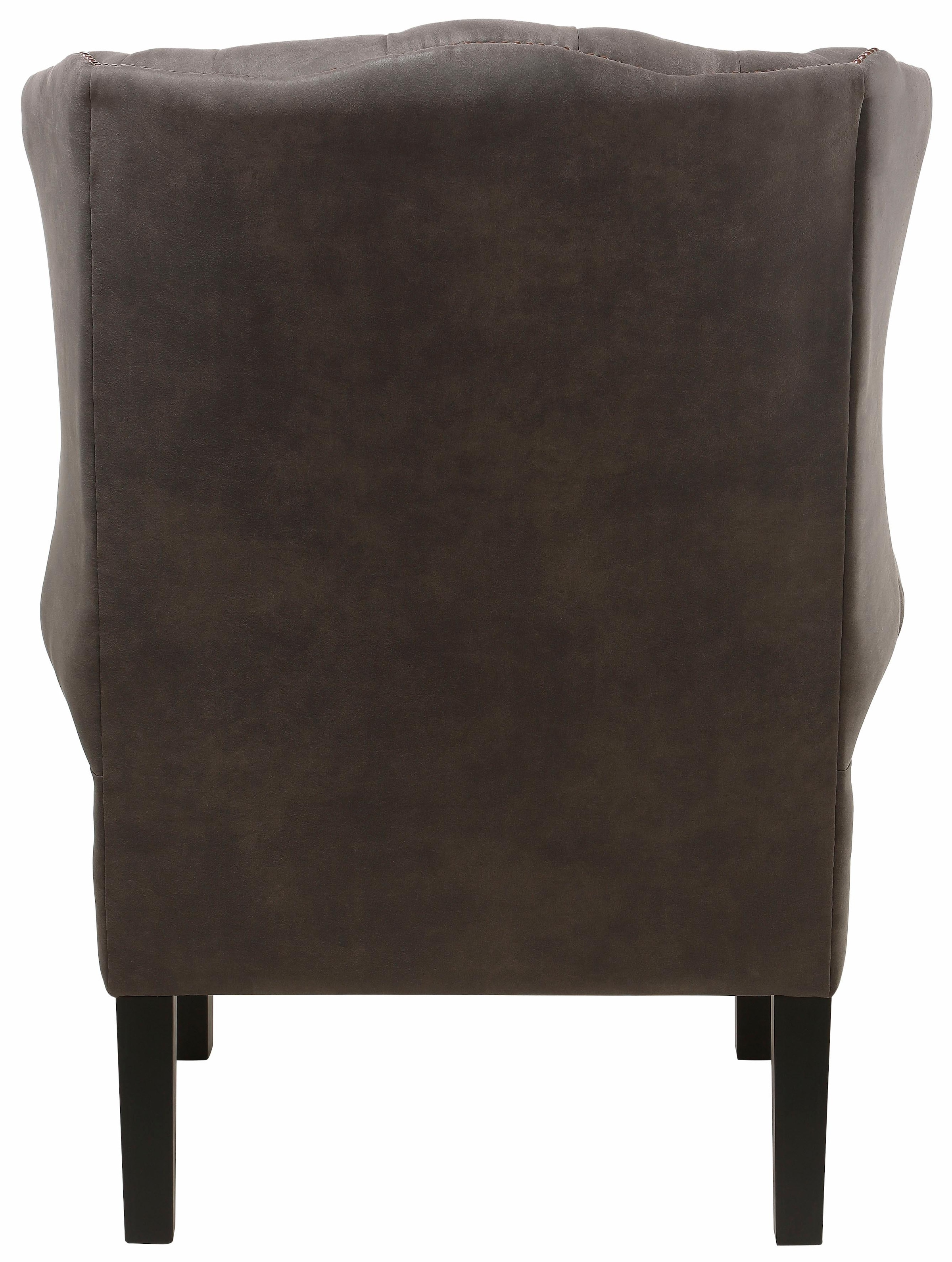 Home affaire Fauteuil »Bedford Ohrensessel Chesterfield« mit aufwendiger Knopfheftung und geschwungenen Armlehnen