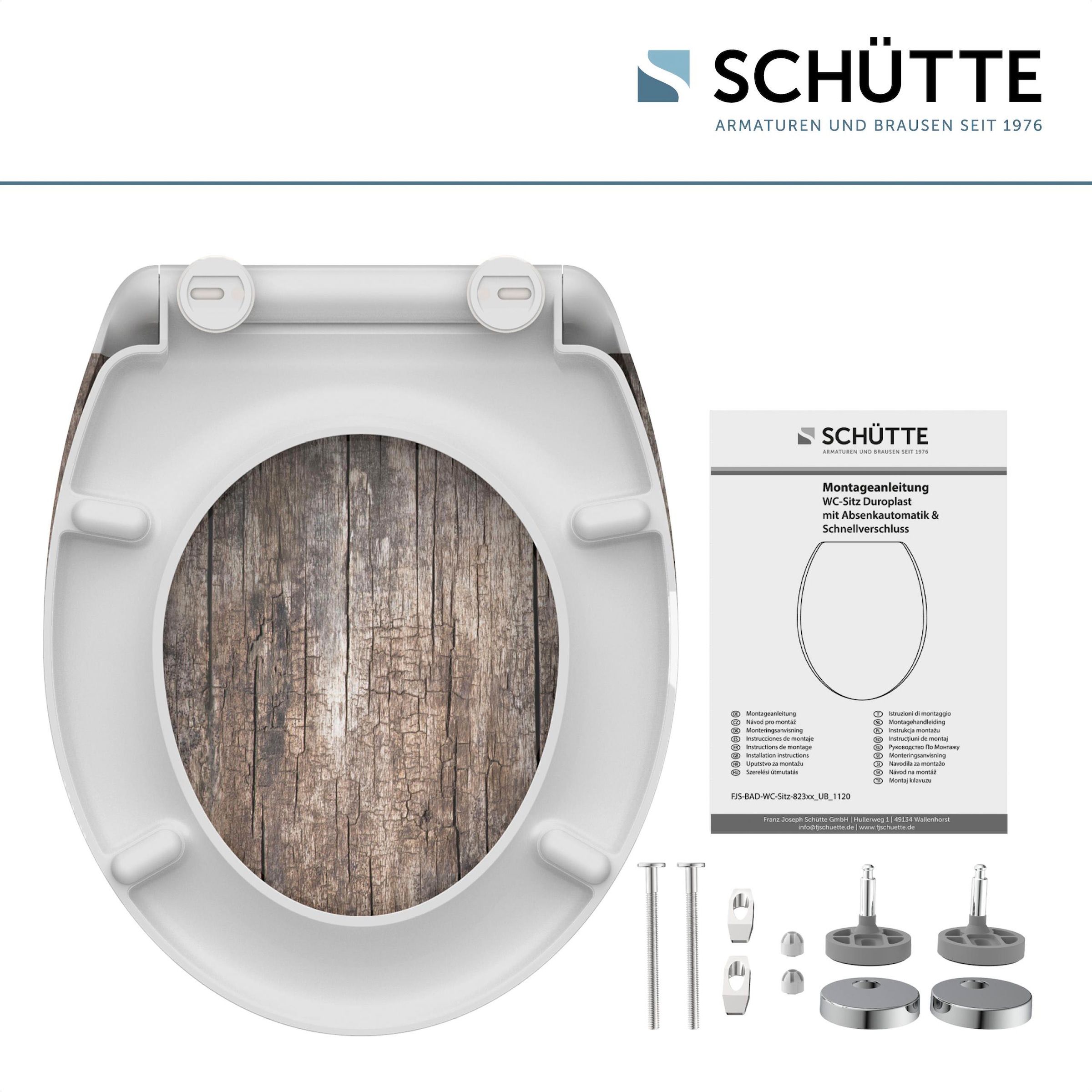 Schütte WC-Sitz »Old Wood« Duroplast, mit Absenkautomatik und Schnellverschluss