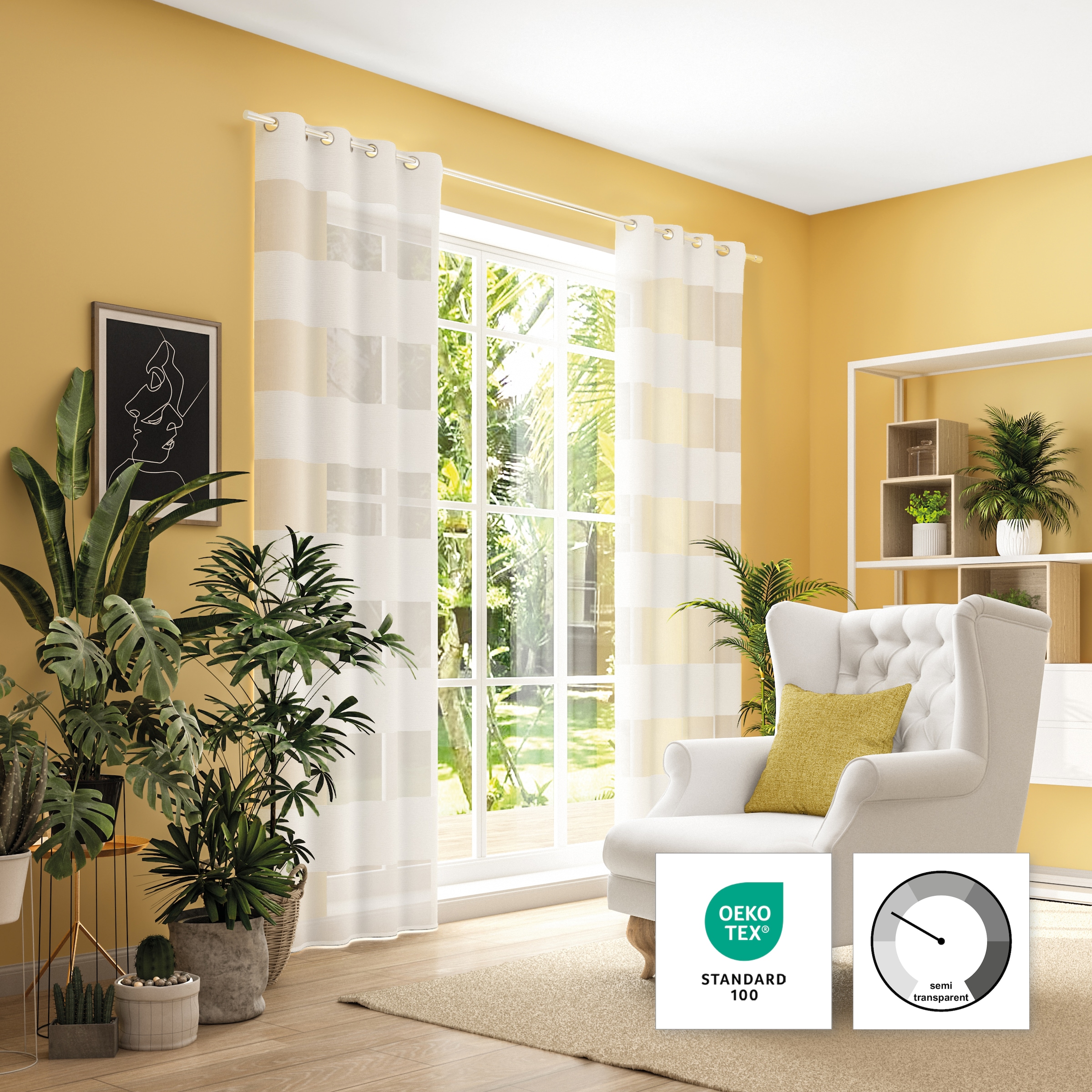 Neutex for you! Vorhang »SONORA« Ösen 1 Stk. tlg. 3D Musterung im Leinen-Look