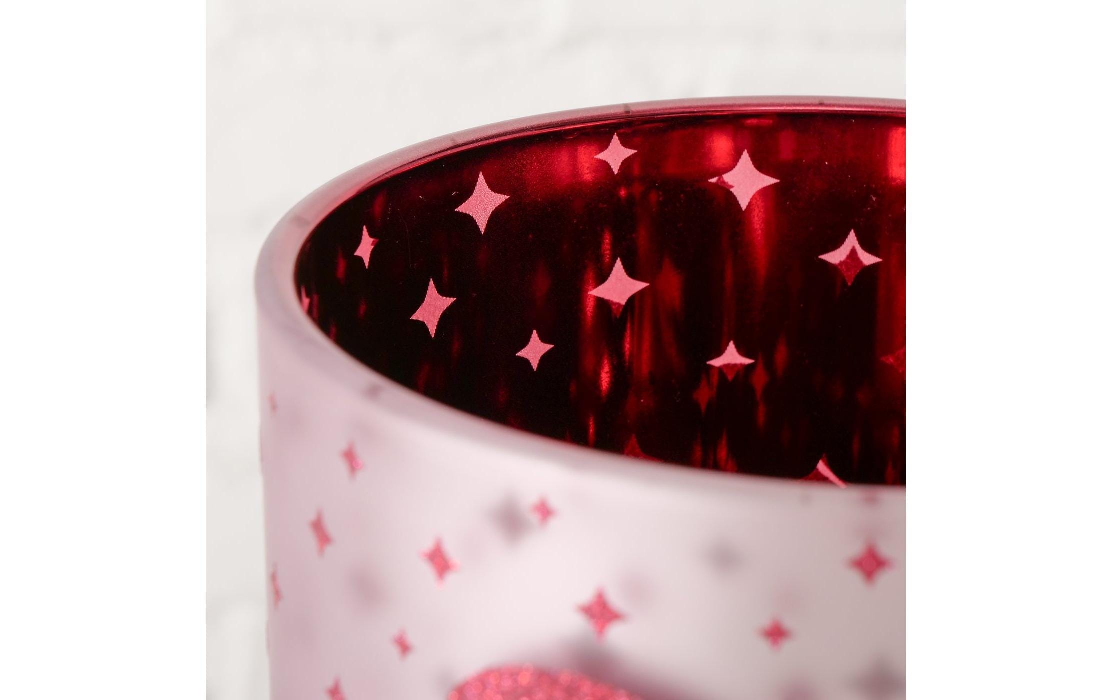 BOLTZE Photophore »Weihnachtswindlicht Boucle Glas, 15 x 15 cm«