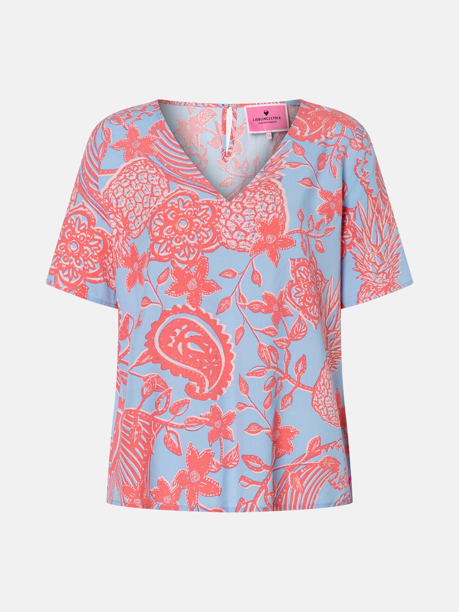 Lieblingsstück Shirtbluse »RenaL« mit Allover-Print, V-Ausschnitt