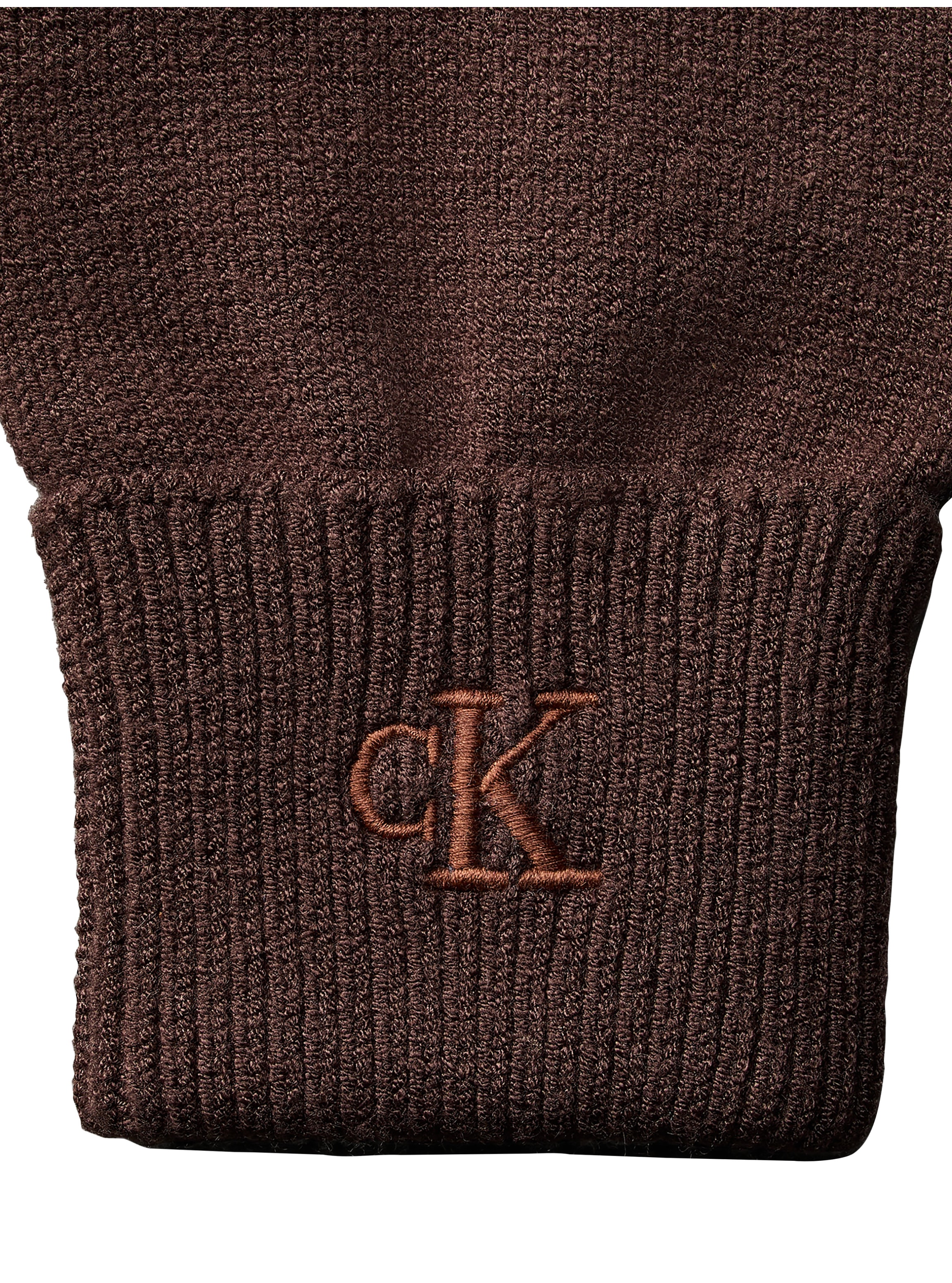 Calvin Klein Gants tricotés »CK FINE RIB GLOVES« coupe régulière avec logo de la marque