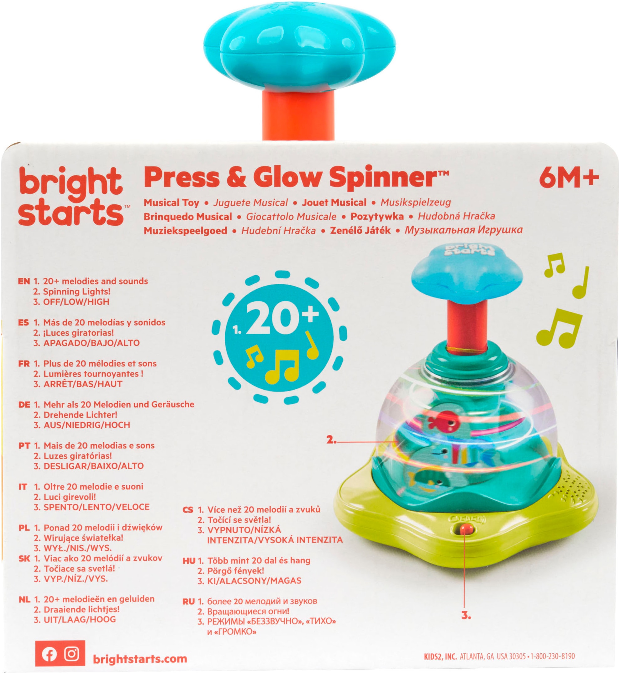 Bright Starts Kreisel »Press & Glow Spinner™« mit Licht und Sound