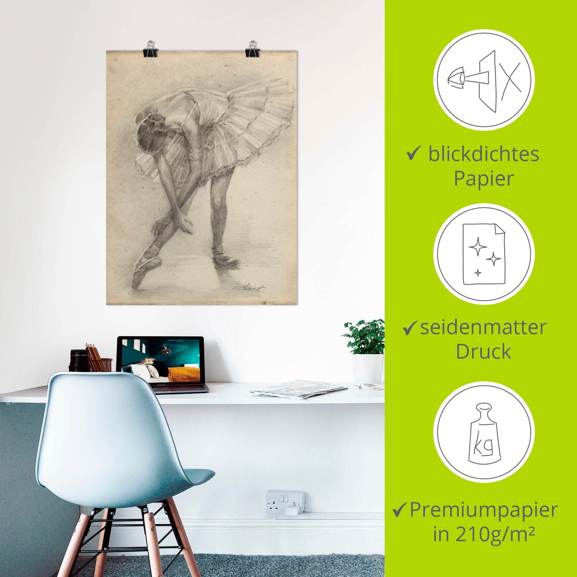 Artland Poster »Antike Ballerina Übung II« Sport 1 Stk. tlg. ohne Rahmen