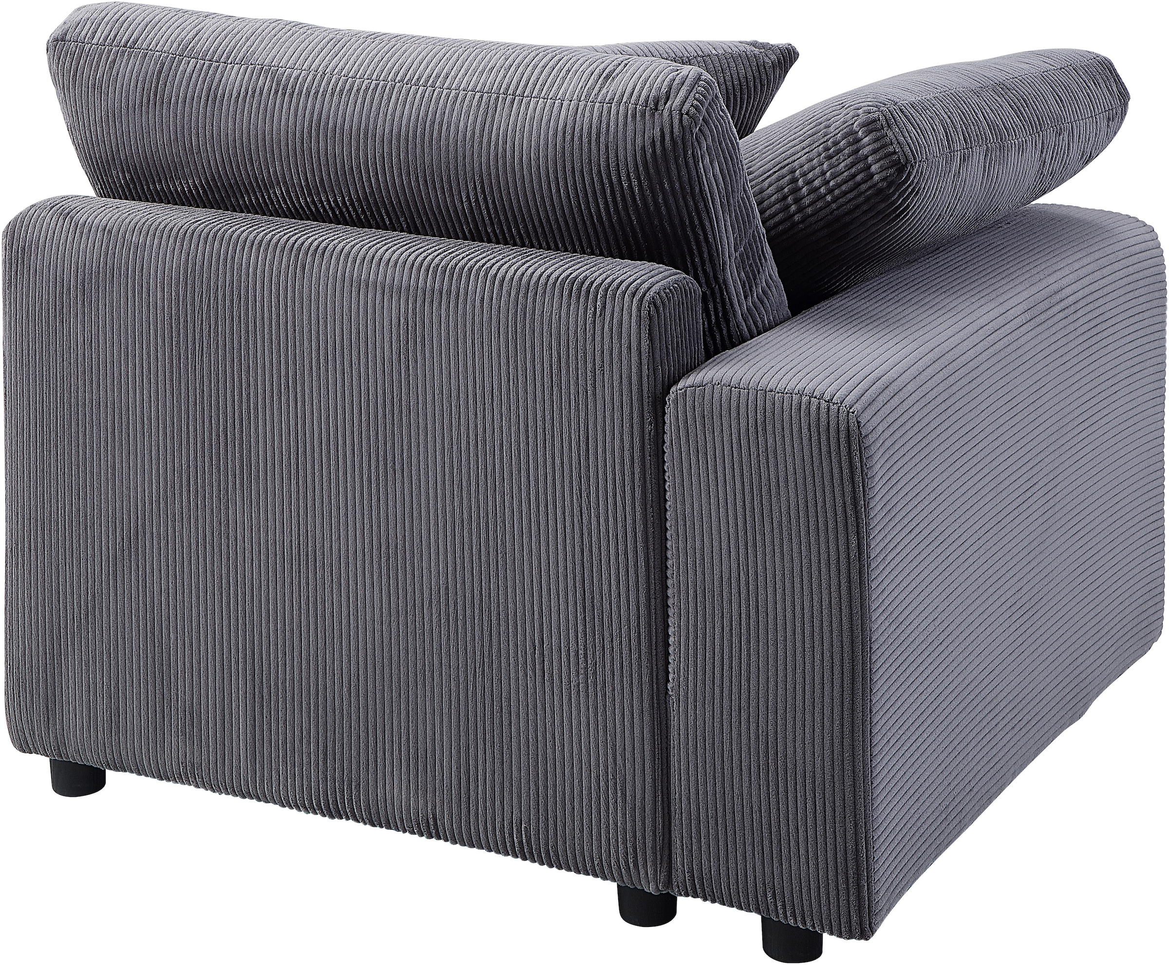 RAUM.ID 4 places »Bennid, XXL-Modulsofa mit vielen individuellen Stellmöglichkeiten« inklusive 2 grossen & 2 kleinen Zierkissen im flauschigen Cord