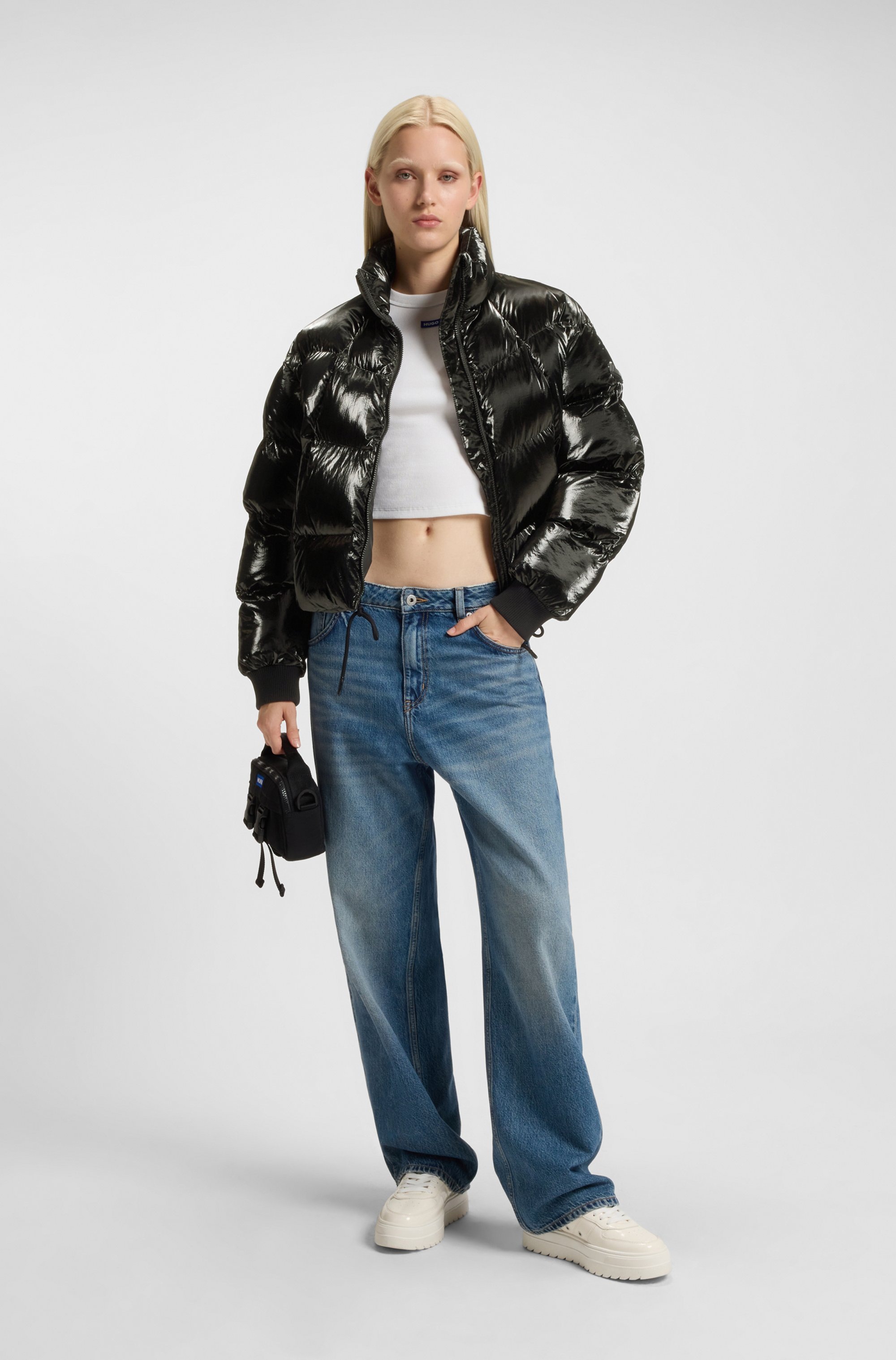 HUGO Blue Veste matelassée »Fiorella« in verkürzter Länge, Kordelzug im Saum