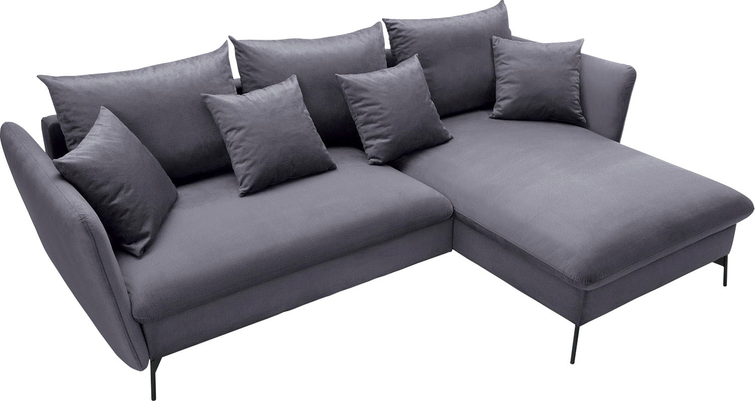 GOODproduct Ecksofa »LIVORNO,258 cm, L-Form,« Schlaffunktion u. Bettkasten (139/224cm), Samt, Struktur, Webstoff