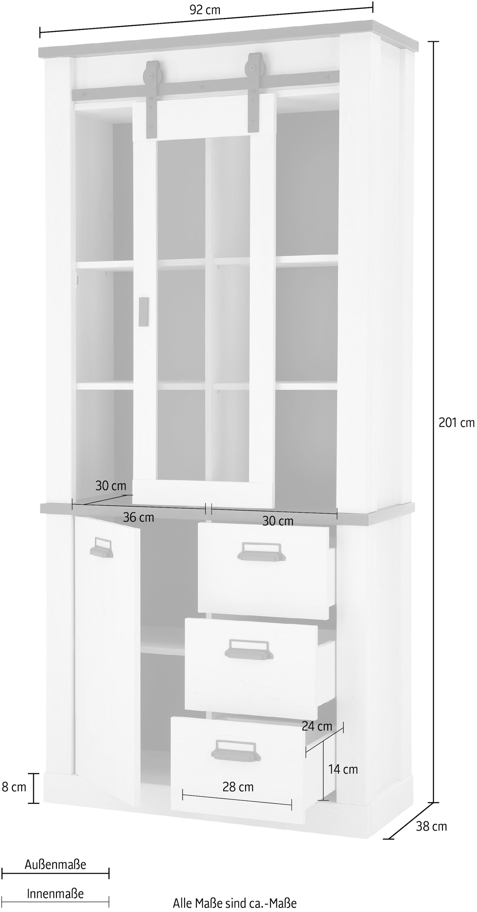 Home affaire Vitrine »SHERWOOD« Breite ca. 93 cm