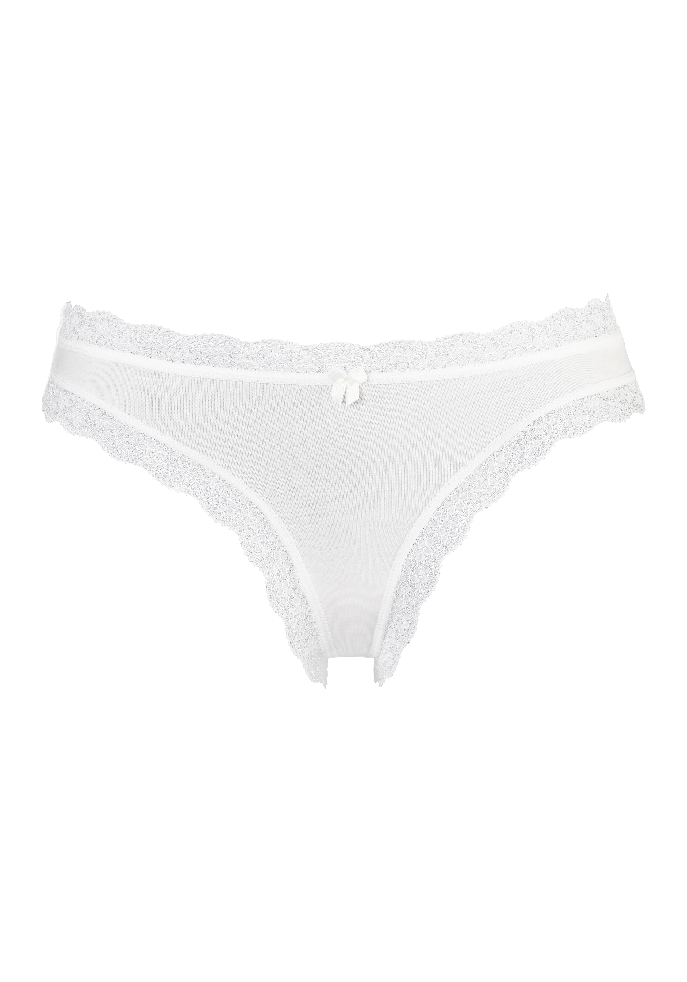 LASCANA String Packung, 3 Stk. tlg., mit floraler Spitze