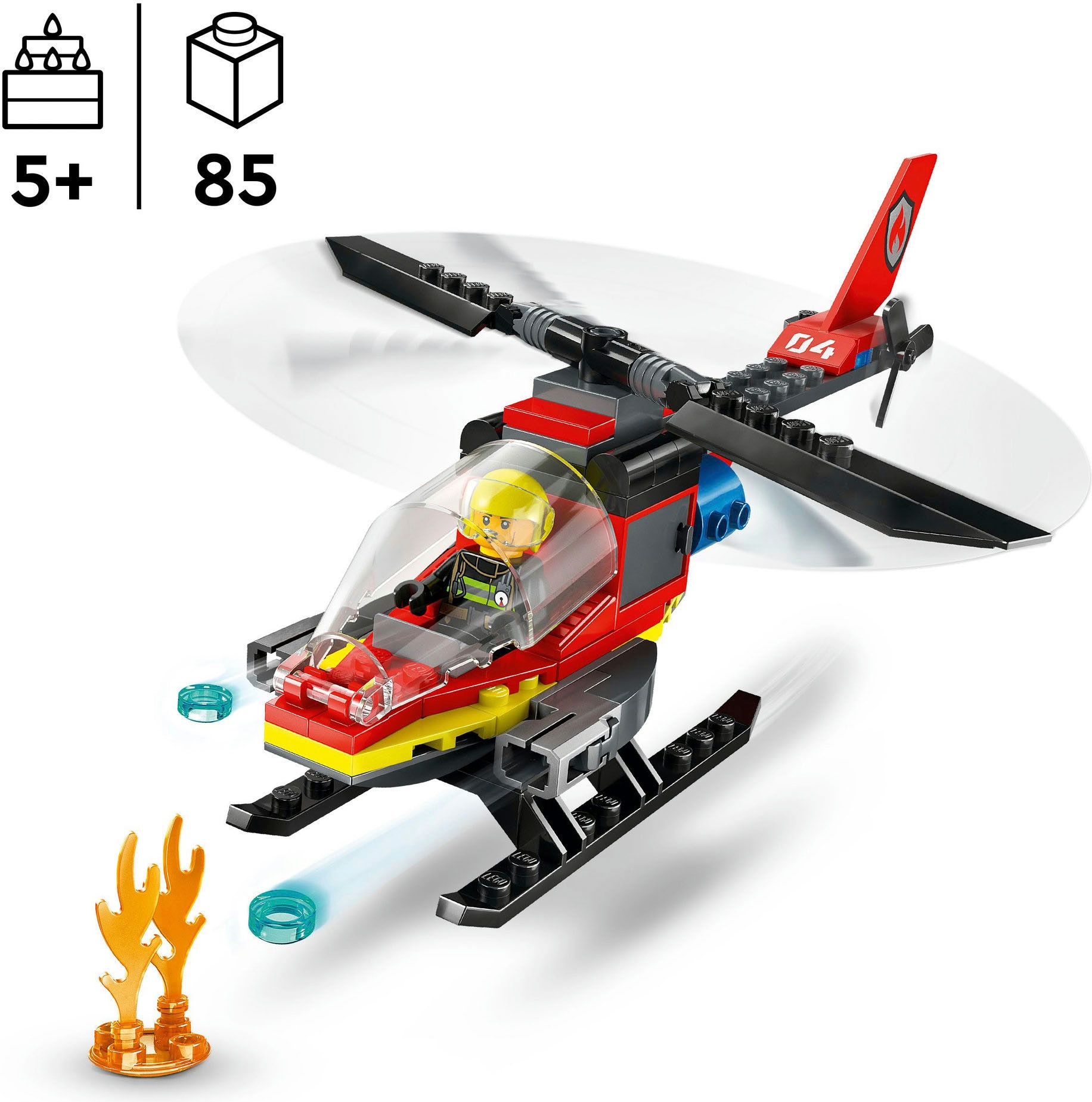 LEGO® Pions de construction »Feuerwehrhubschrauber (60411), LEGO City« Made in Europe