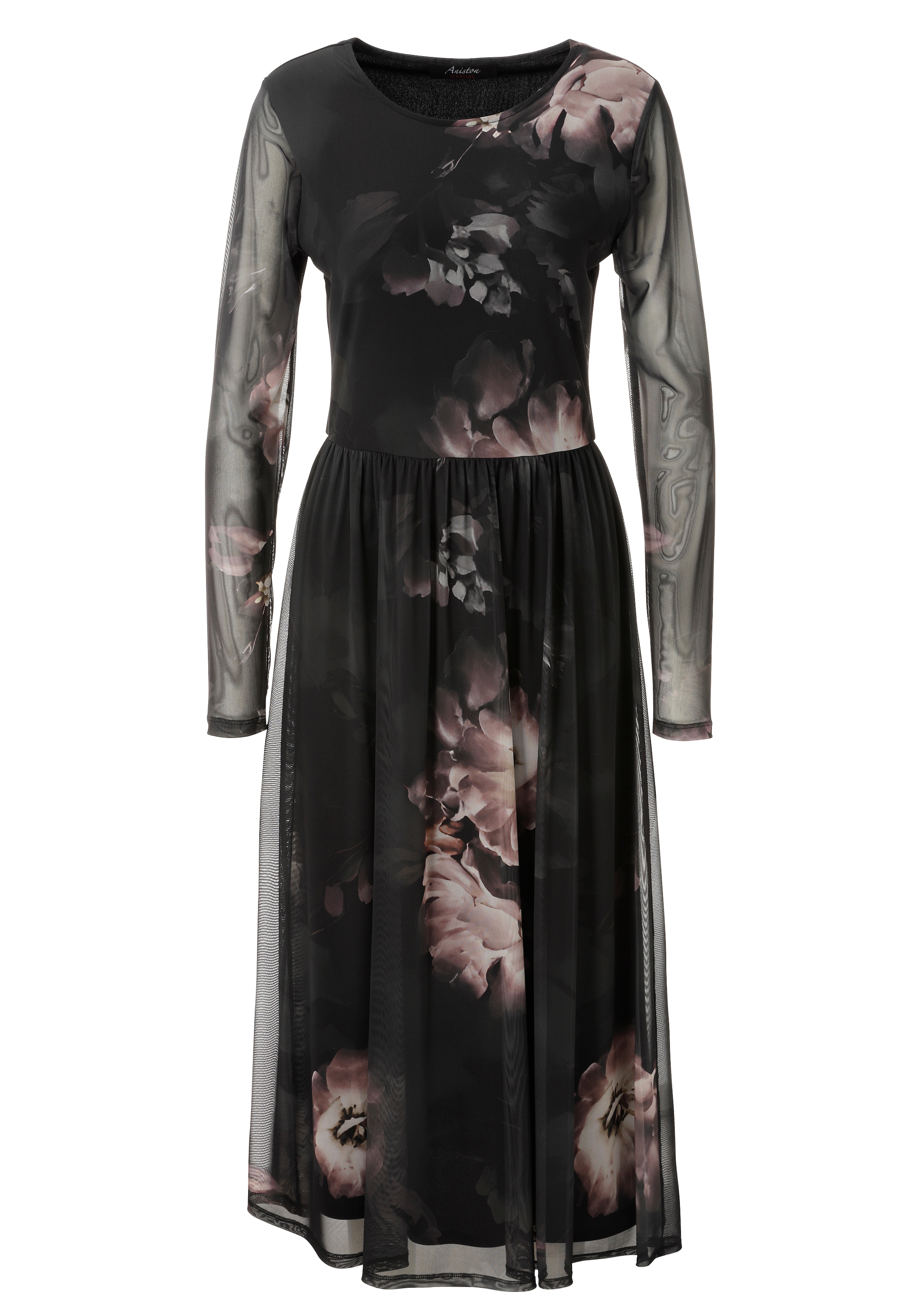 Aniston CASUAL Midikleid mit grossflächigen Batik-Blüten bedruckt - NEUE KOLLEKTION