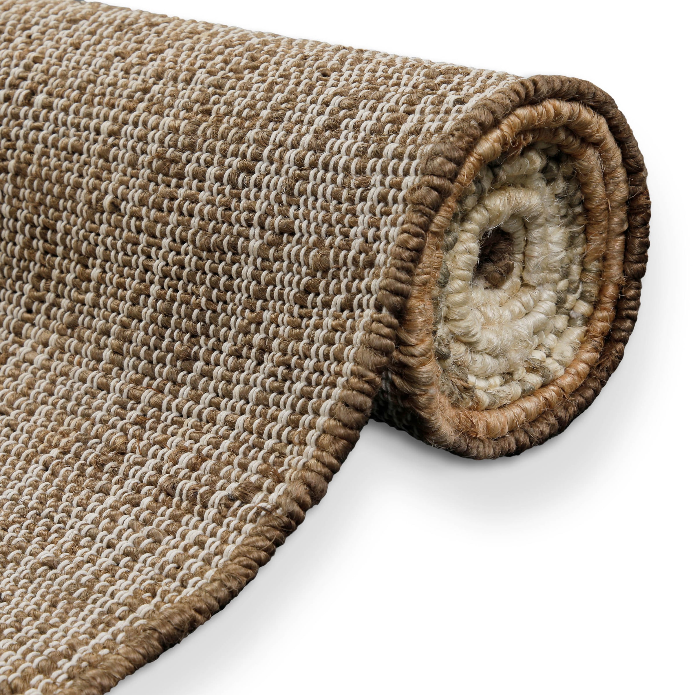 GOODproduct Teppich »Dallin« rechteckig 4 mm Höhe 80% Jute, handgewebt, mit Fransen, Wohnzimmer, Naturfaser