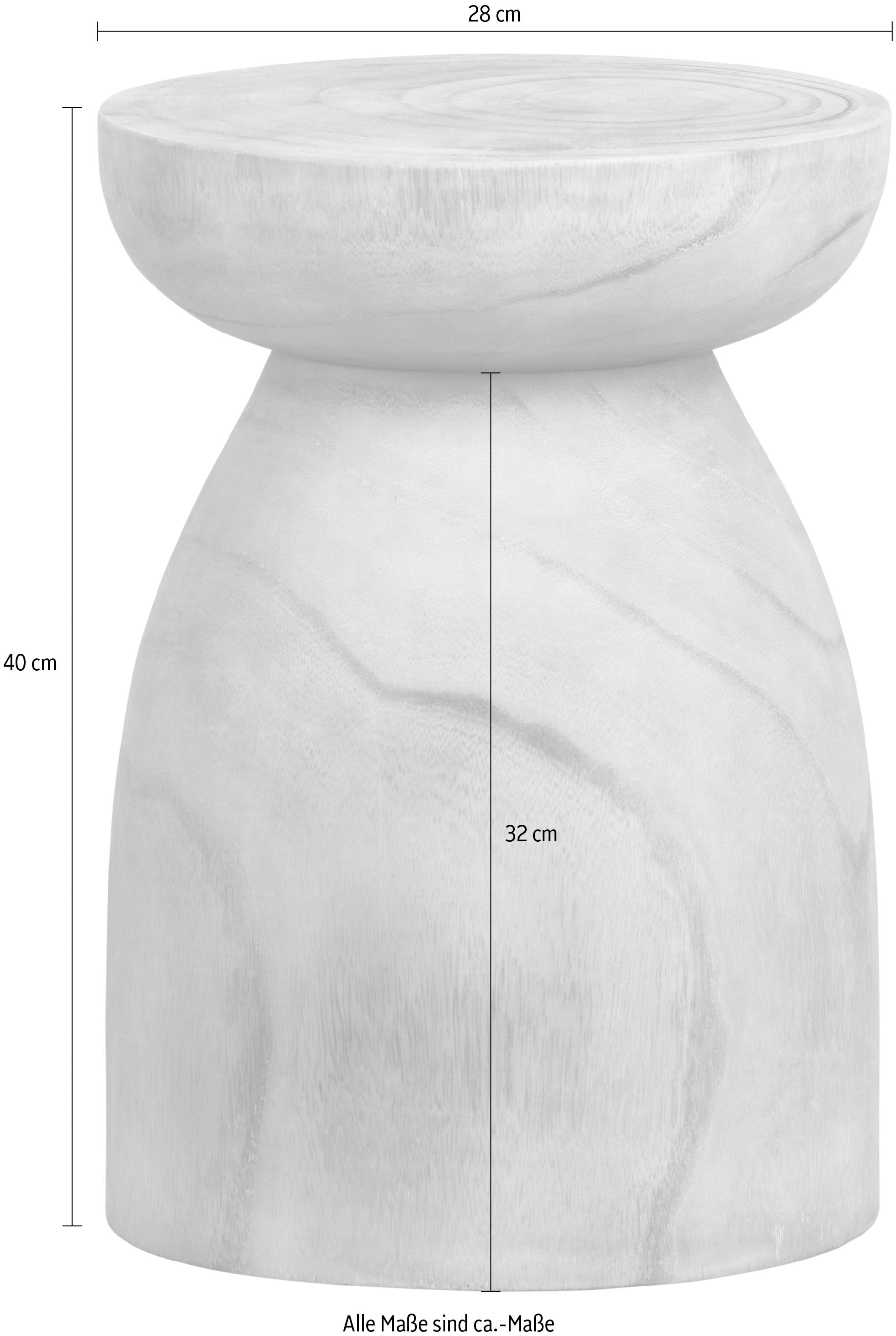 WOOOD Hocker »Bink aus Paulowniaholz mit natürlicher Oberfläche Ø 28 x H 40 cm« Pfleiglicht, Vollstandig montiert geliefert, Tragkraft 20 kg