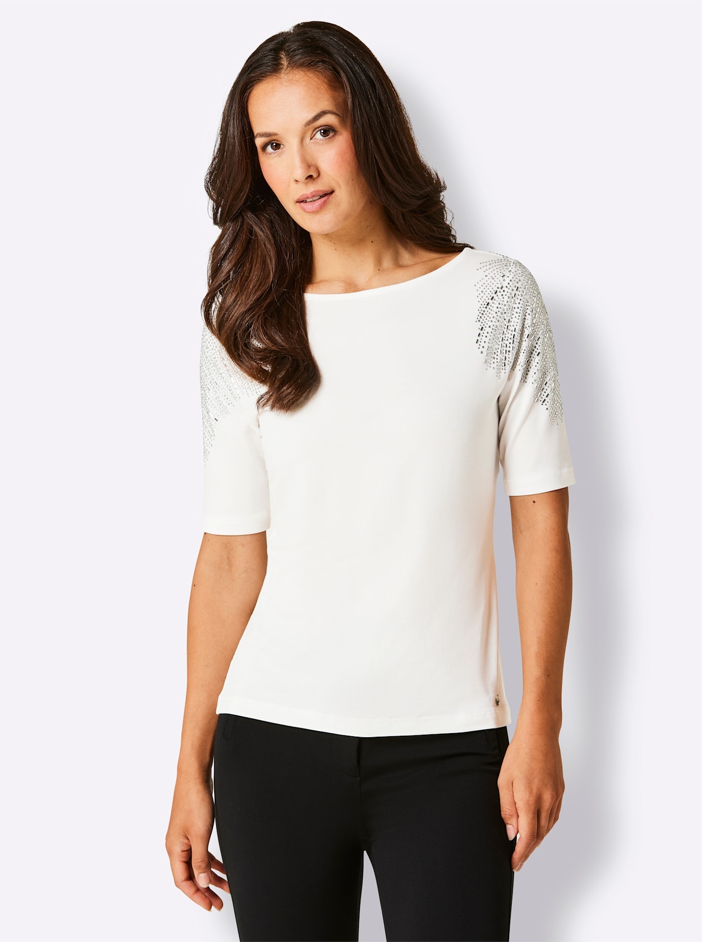 CREATION L PREMIUM T-shirt à manches courtes »Lyocell-Baumwoll-Shirt« 1 cuis tlg.