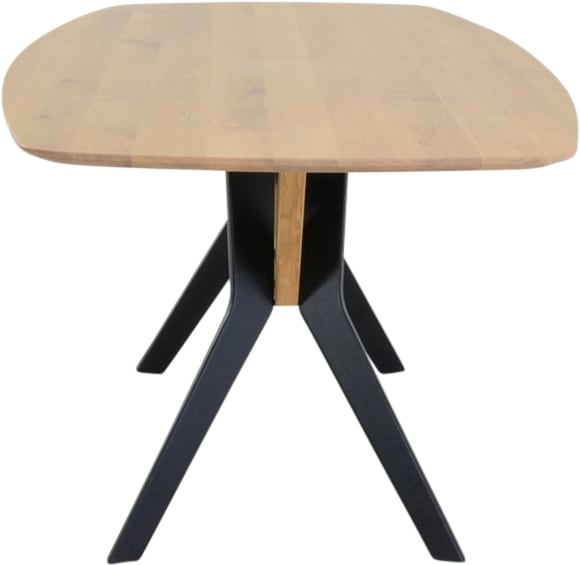 K+W Komfort & Wohnen Table de salle à manger Bois massif avec plateau de table en forme de bateau en mix de matériaux