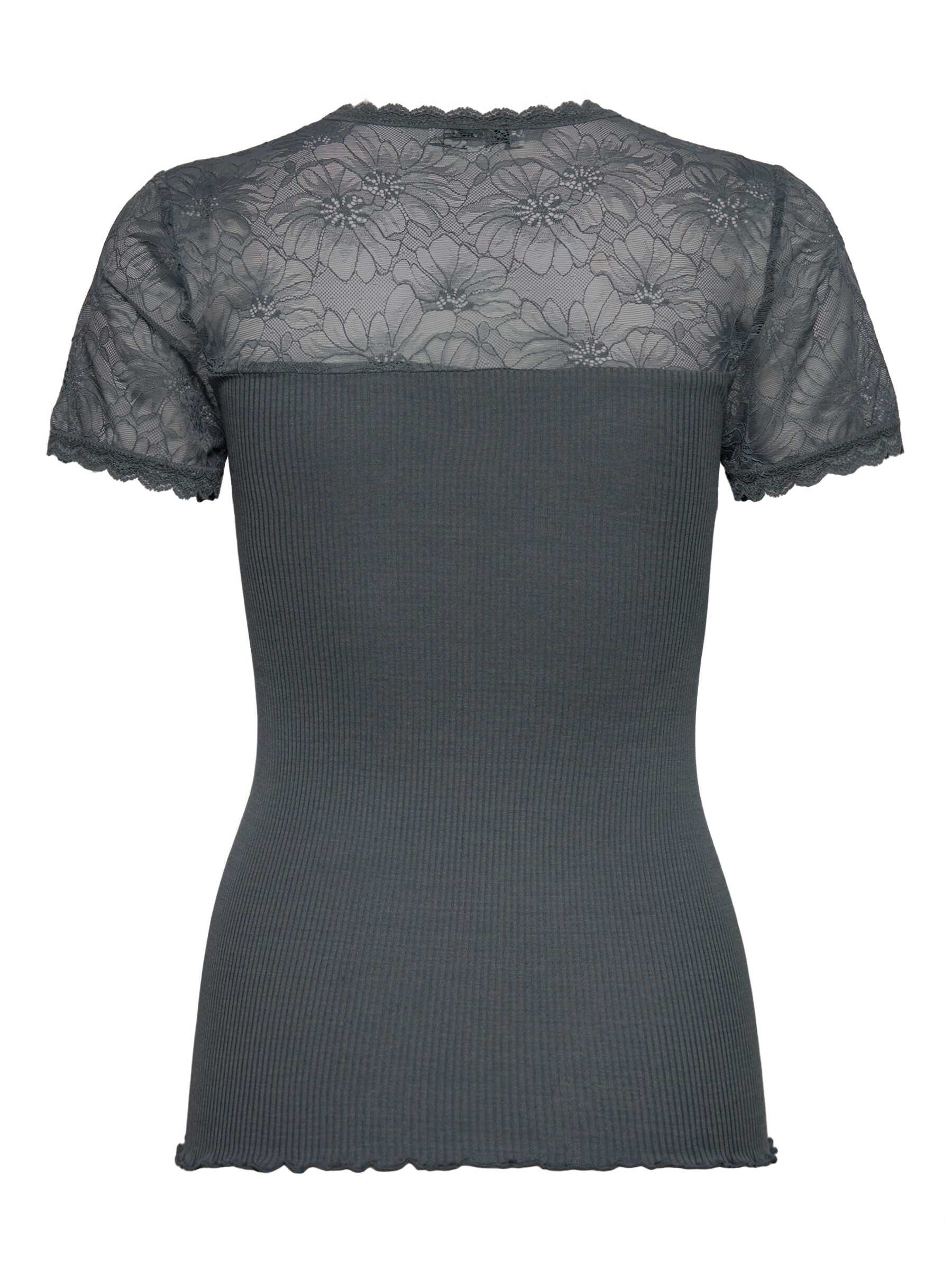 rosemunde T-shirt »Beatha lace t-shirt« manches mi-longues, manches, décolleté et haut du dos en dentelle, mélange soie