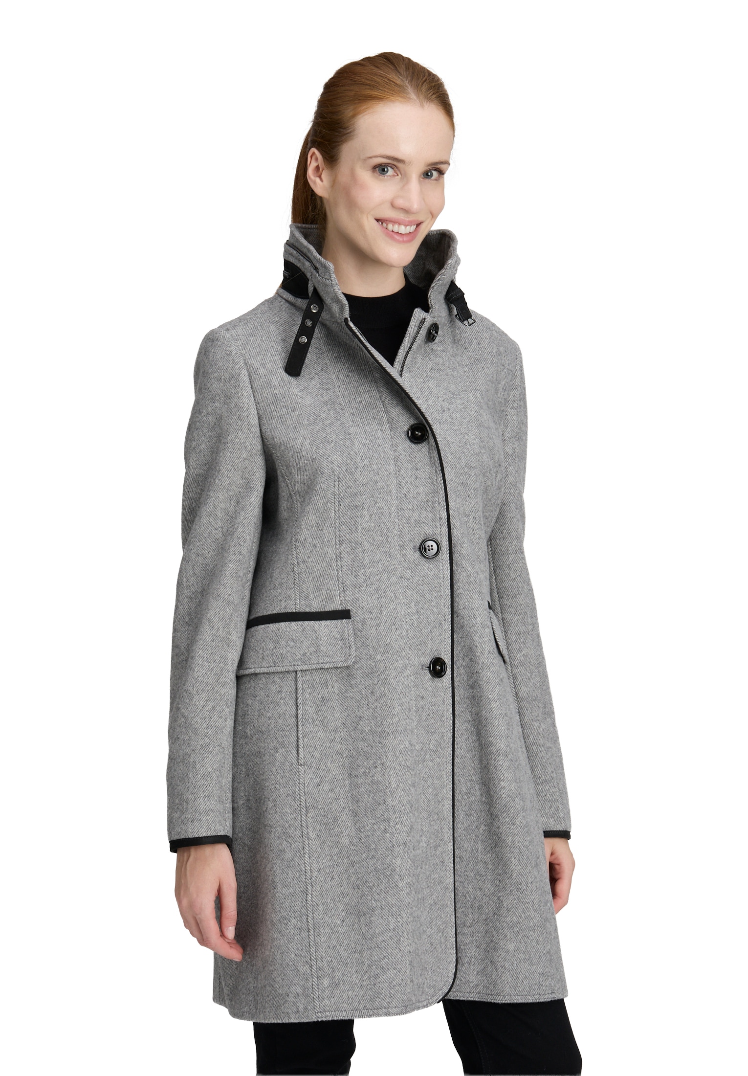 Gil Bret Manteau en laine , mit Wolle, Stehkragen und Knopfleiste
