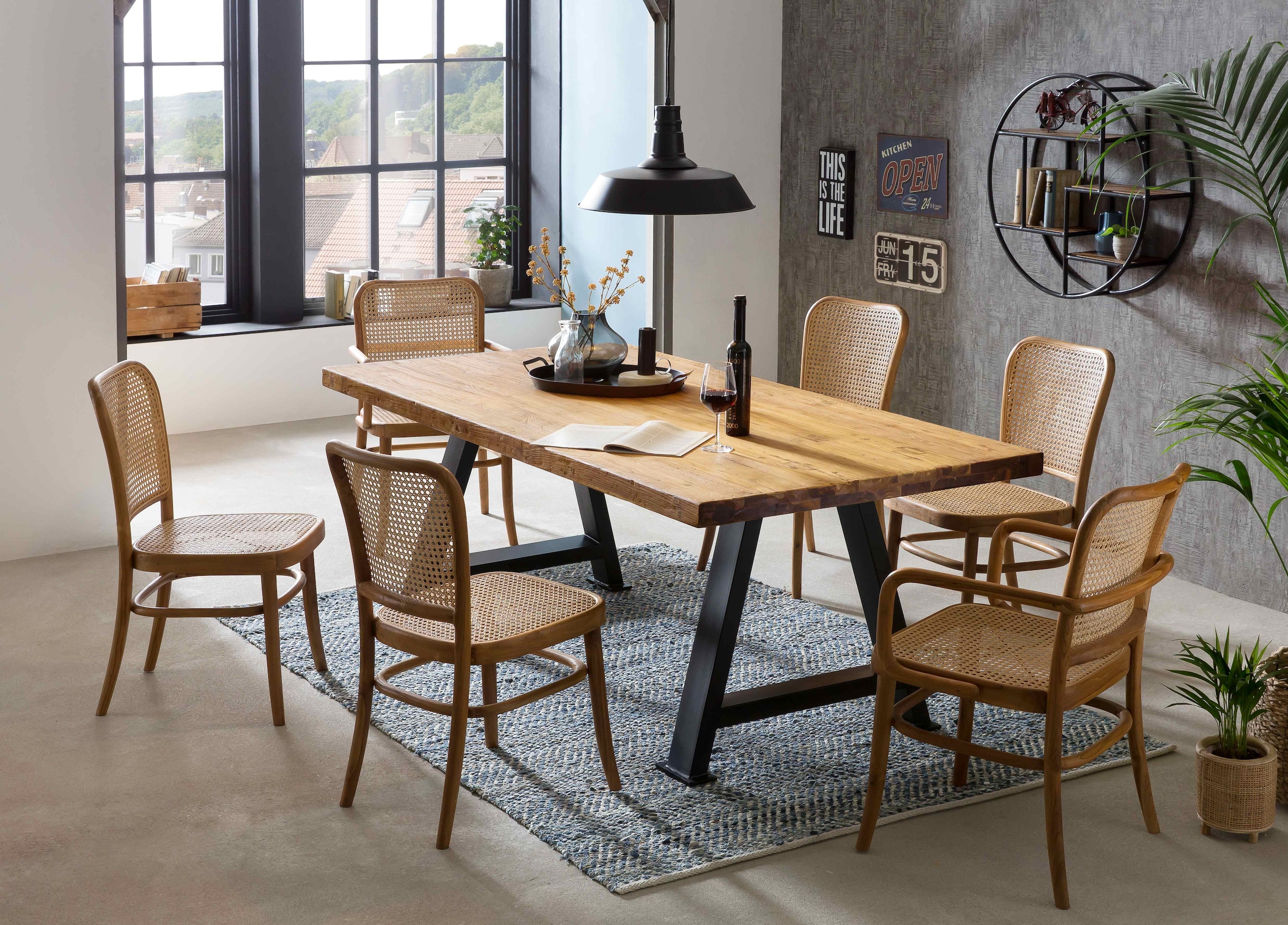 SIT Plateau de table »Pordenone aus recyceltem Teakholz – Natur – Unikat« 1 cuis tlg. Plateau de table doublé avec épaisseur marquée de 50 mm