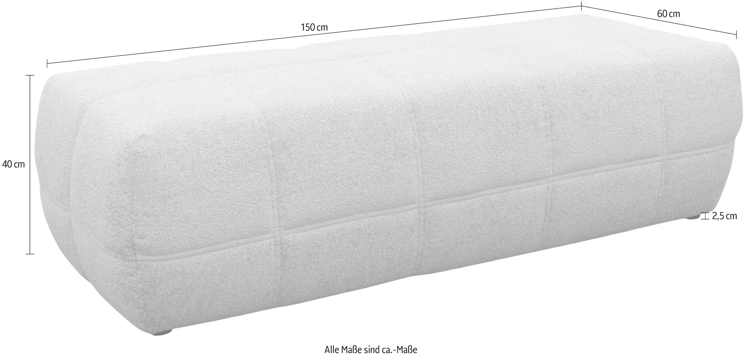 GOODproduct Hocker »Ballerup 150 cm breit« Grosse Ausführung, passend zur Polsterserie Ballerup