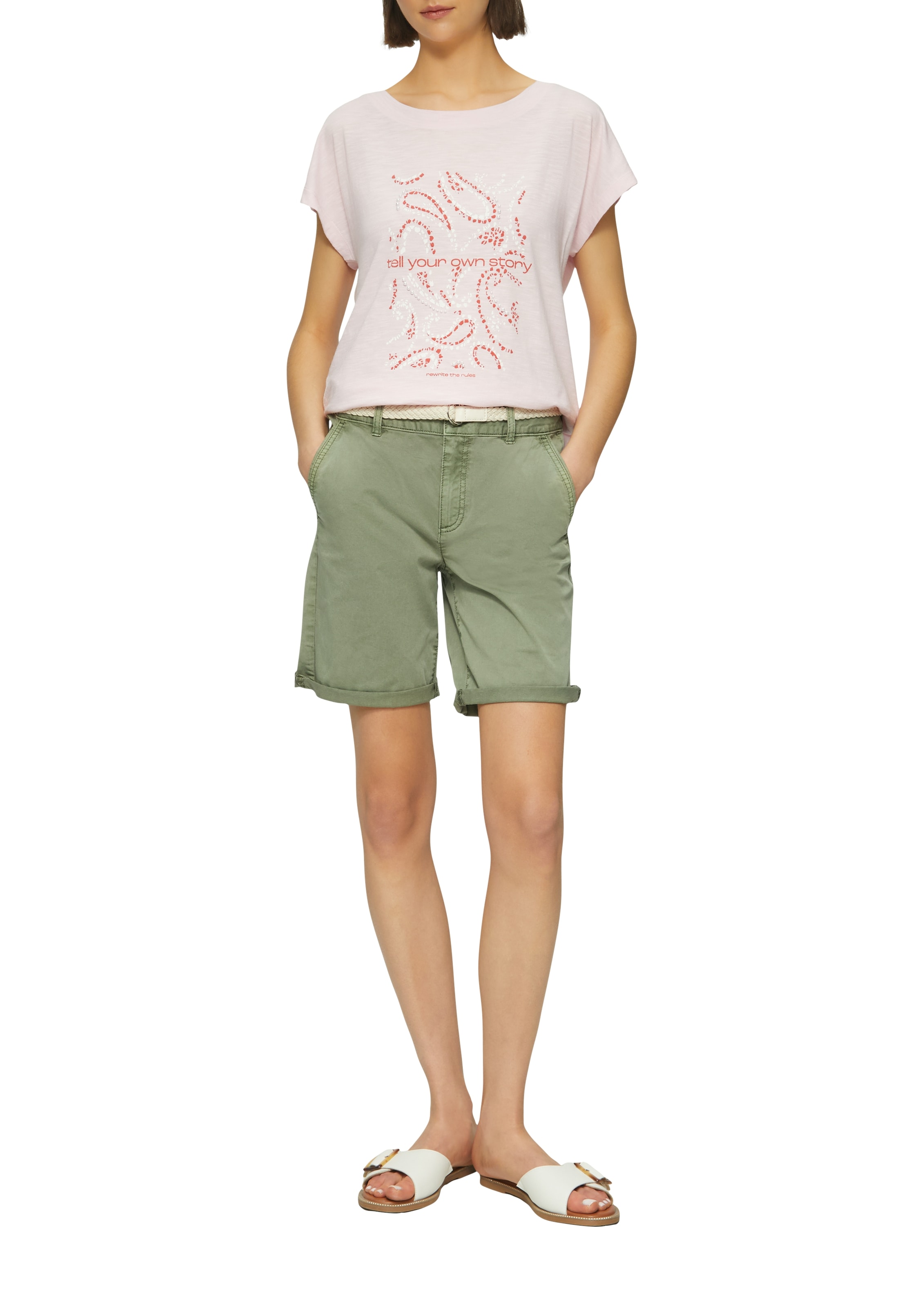 s.Oliver Chinoshorts  Sommerhose mit geflochtenem Gürtel