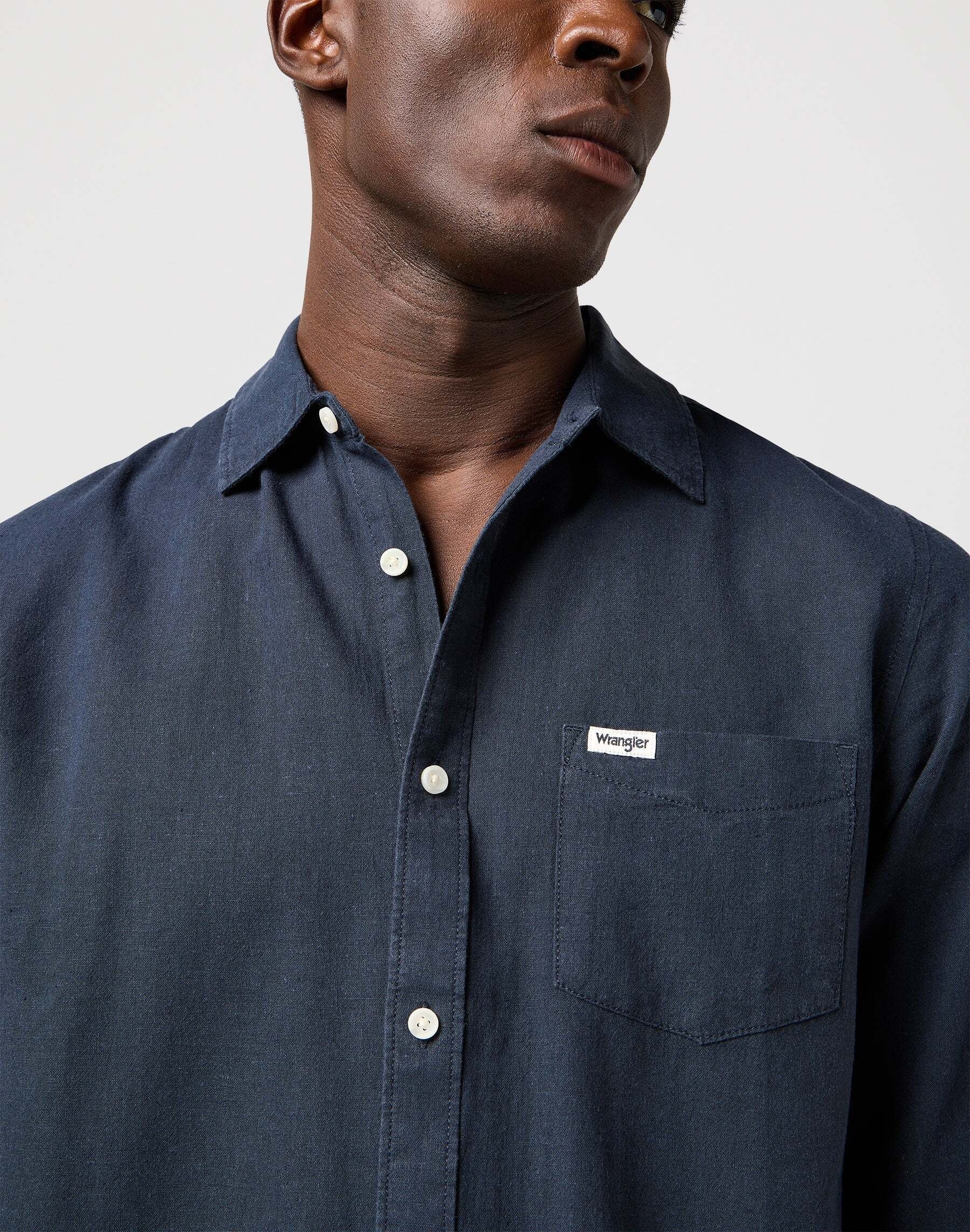 Wrangler Chemise en lin »WRANGLER Leinenhemd 1 Pkt Shirt«