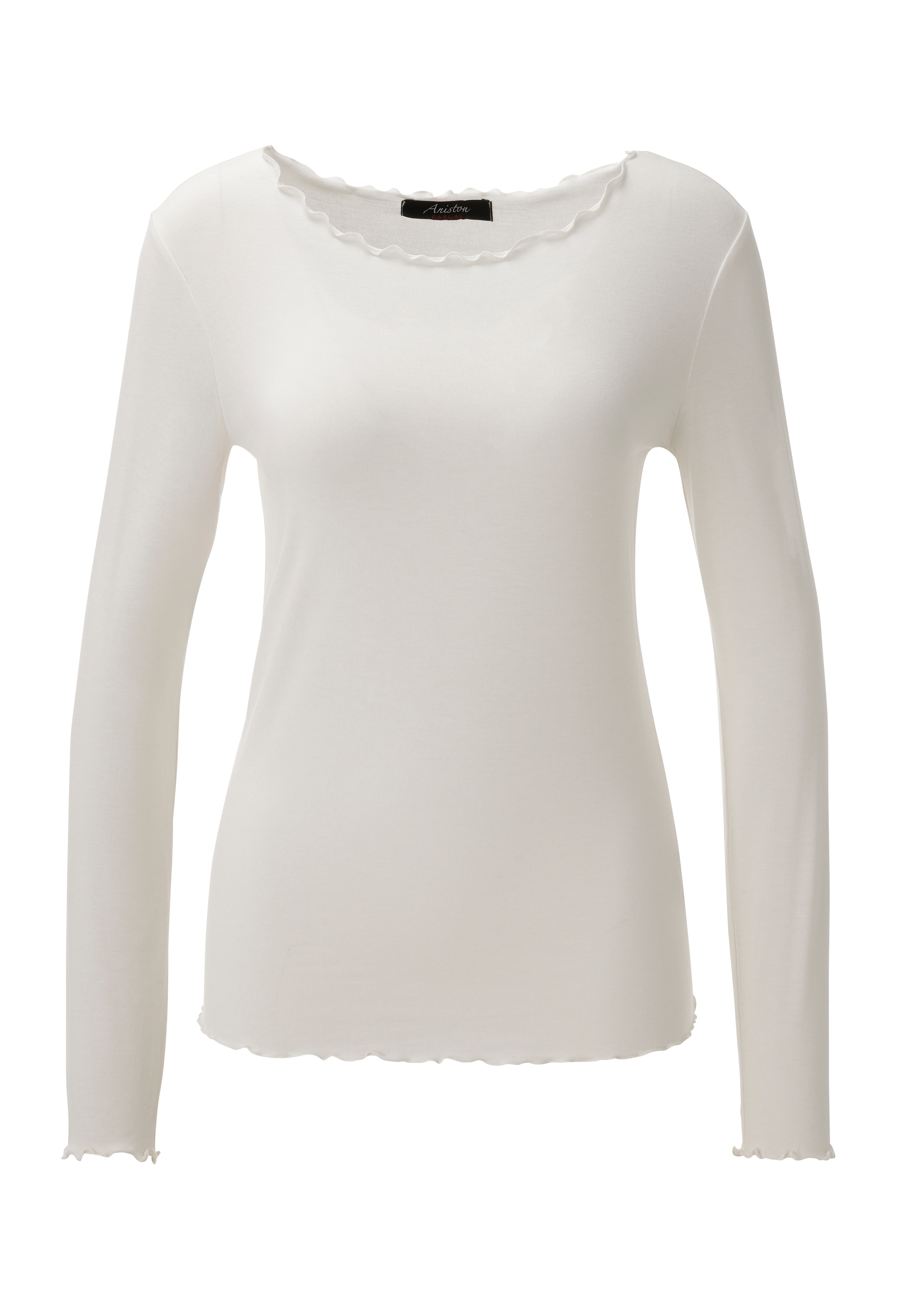 Aniston CASUAL T-shirt à manches longues avec finitions ondulées - NOUVELLE COLLECTION