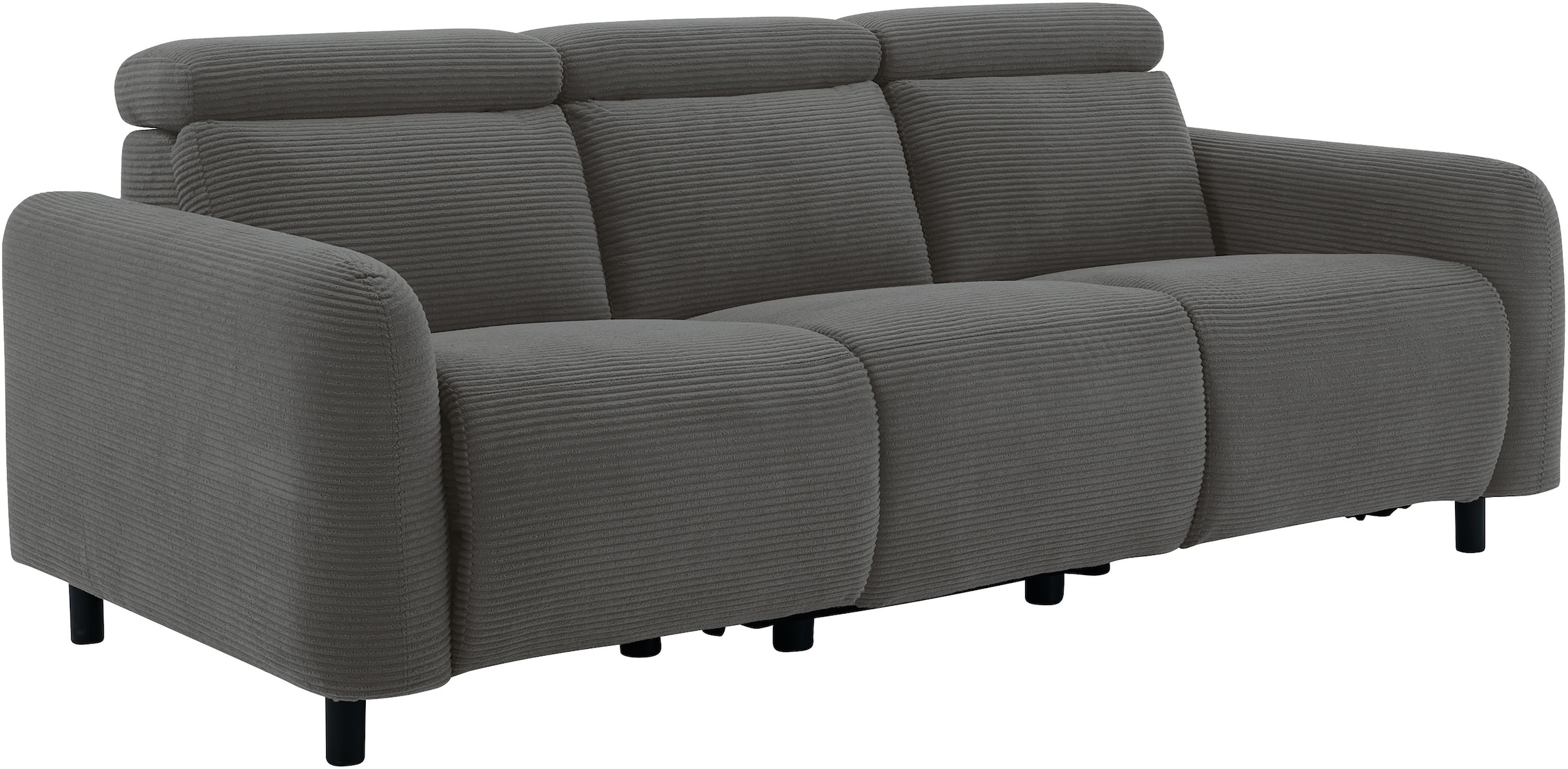 GOODproduct 3-places »SKAANE Cord-Sofa, 229 cm, manuelle u. elektrische Relaxfunktion« fonction relax sur 2 sièges, réglage de l’appuie-tête, rembourrage à ressorts