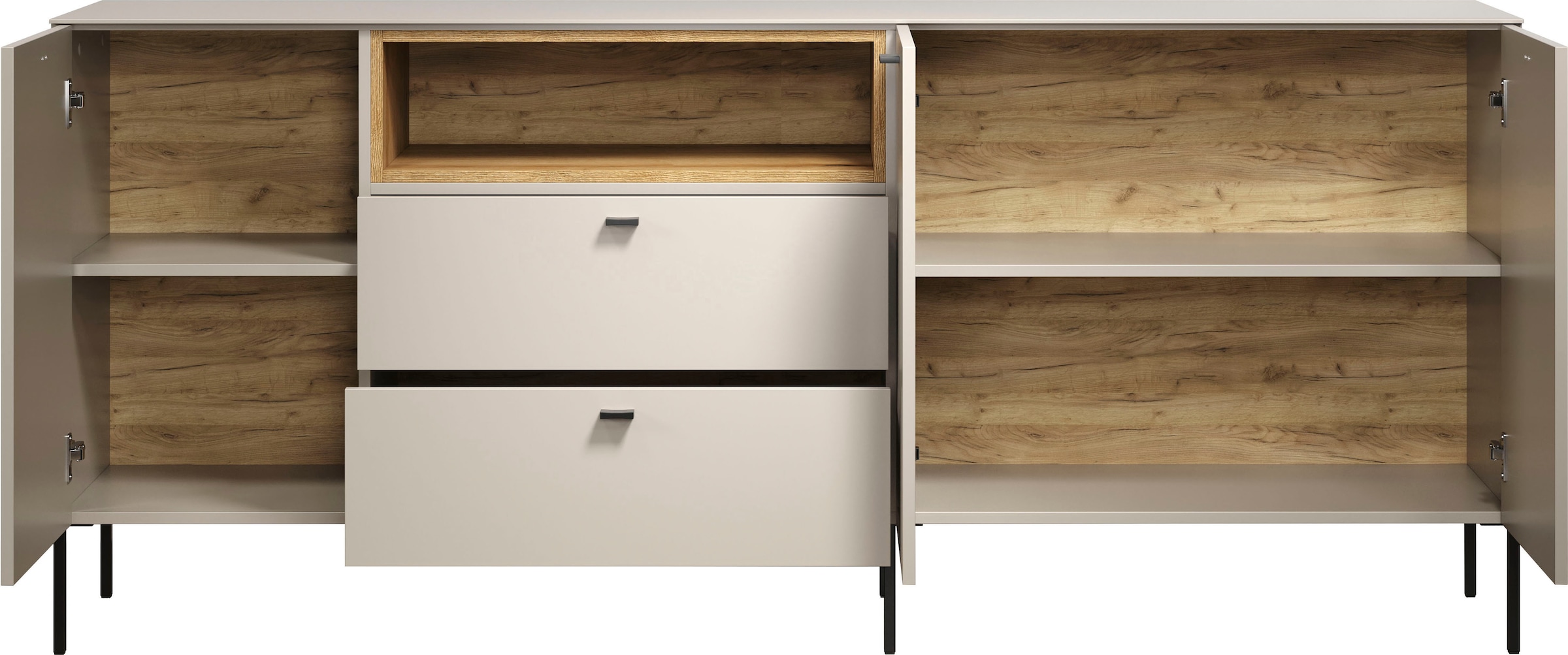 Home affaire Buffet »San Pedro« 1 cuis tlg. Anrichte mit Griffen und Füssen aus Metall - (B/T/H) 197/42/85 cm
