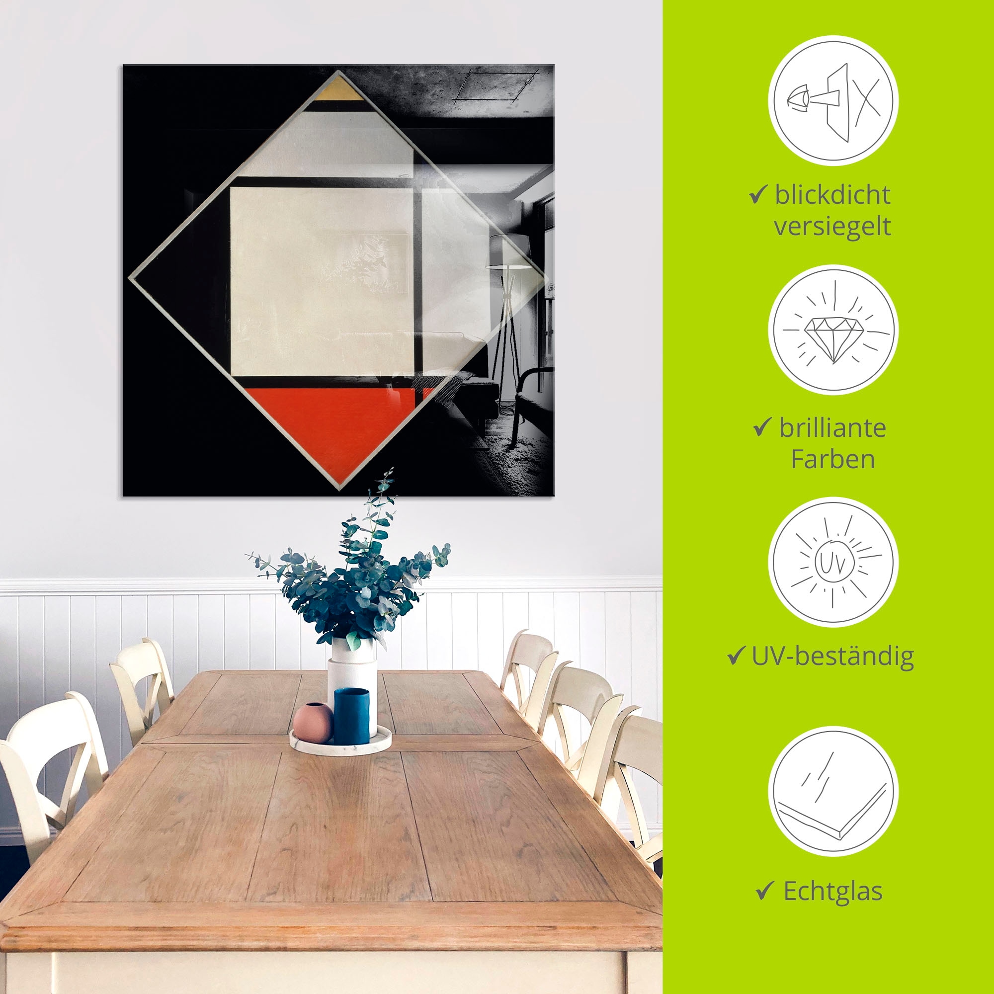 Artland Tableau en verre »Rhombus II.« 1 cuis tlg. in verschiedenen Grössen