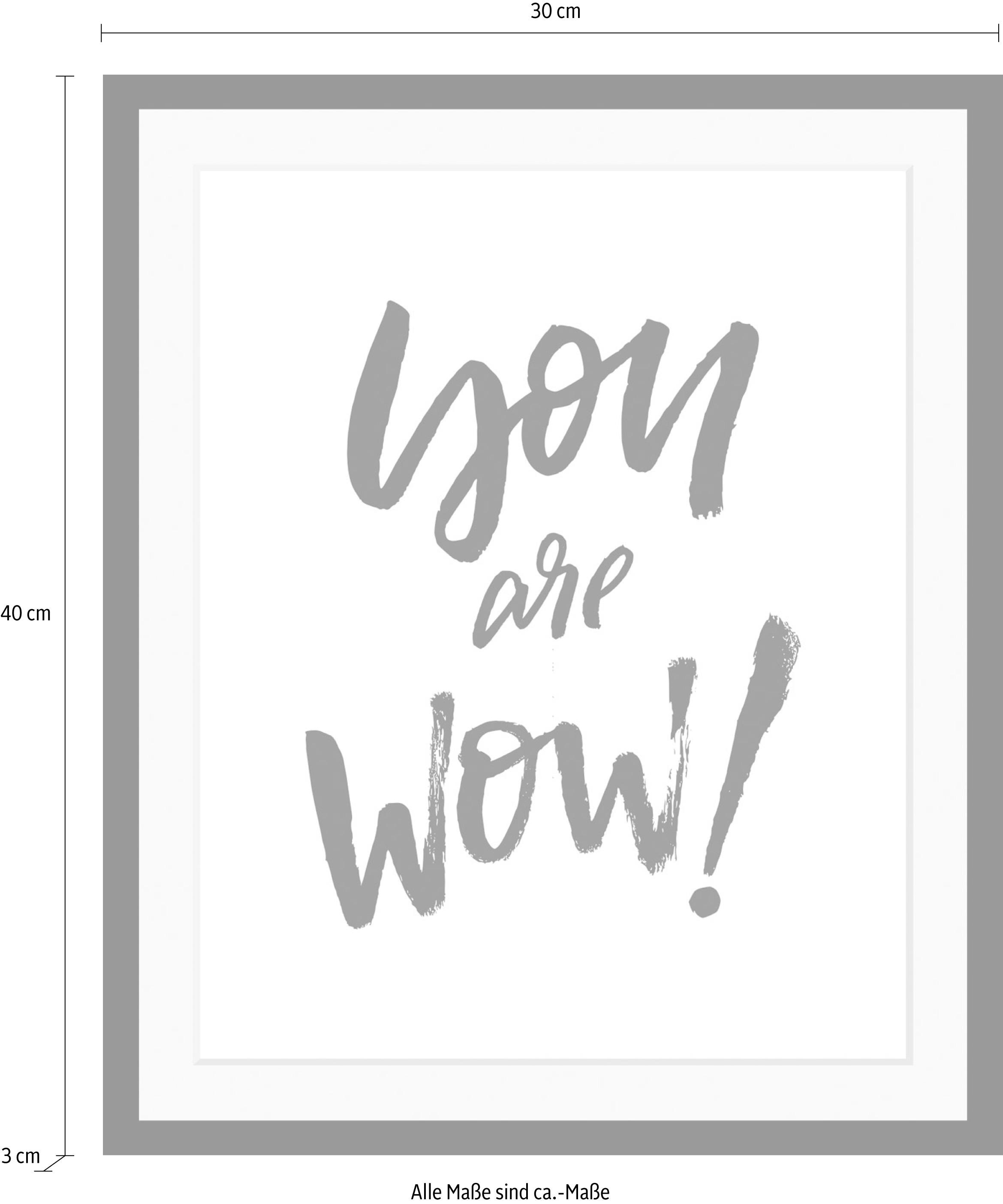 queence Image »Spruch« HD Premium Poster-Druck inkl. Holzrahmen