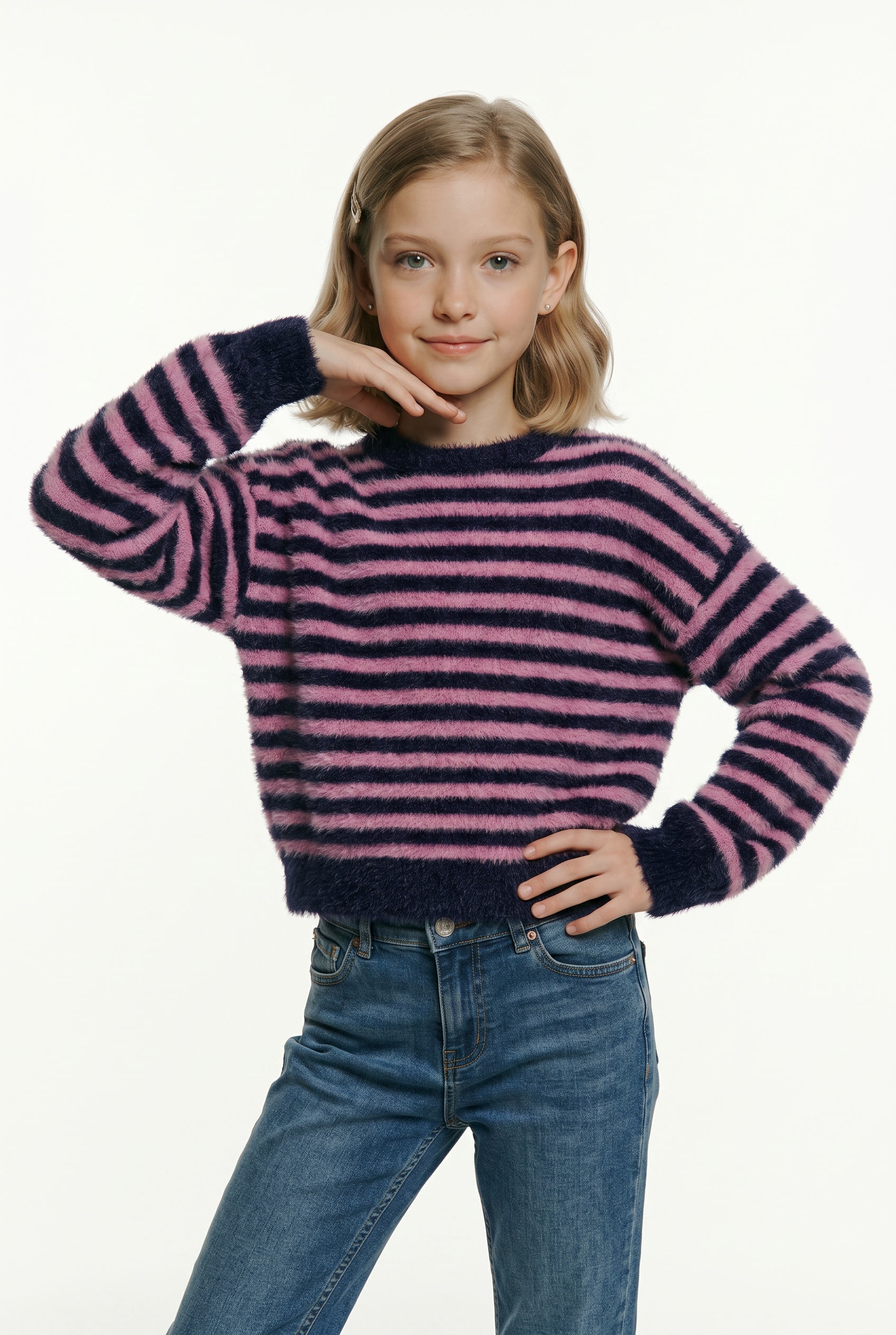 KIDS ONLY Pull à col rond »KOGNEWPIUMO L/S PULLOVER CP KNT NOOS« fibre synthétique